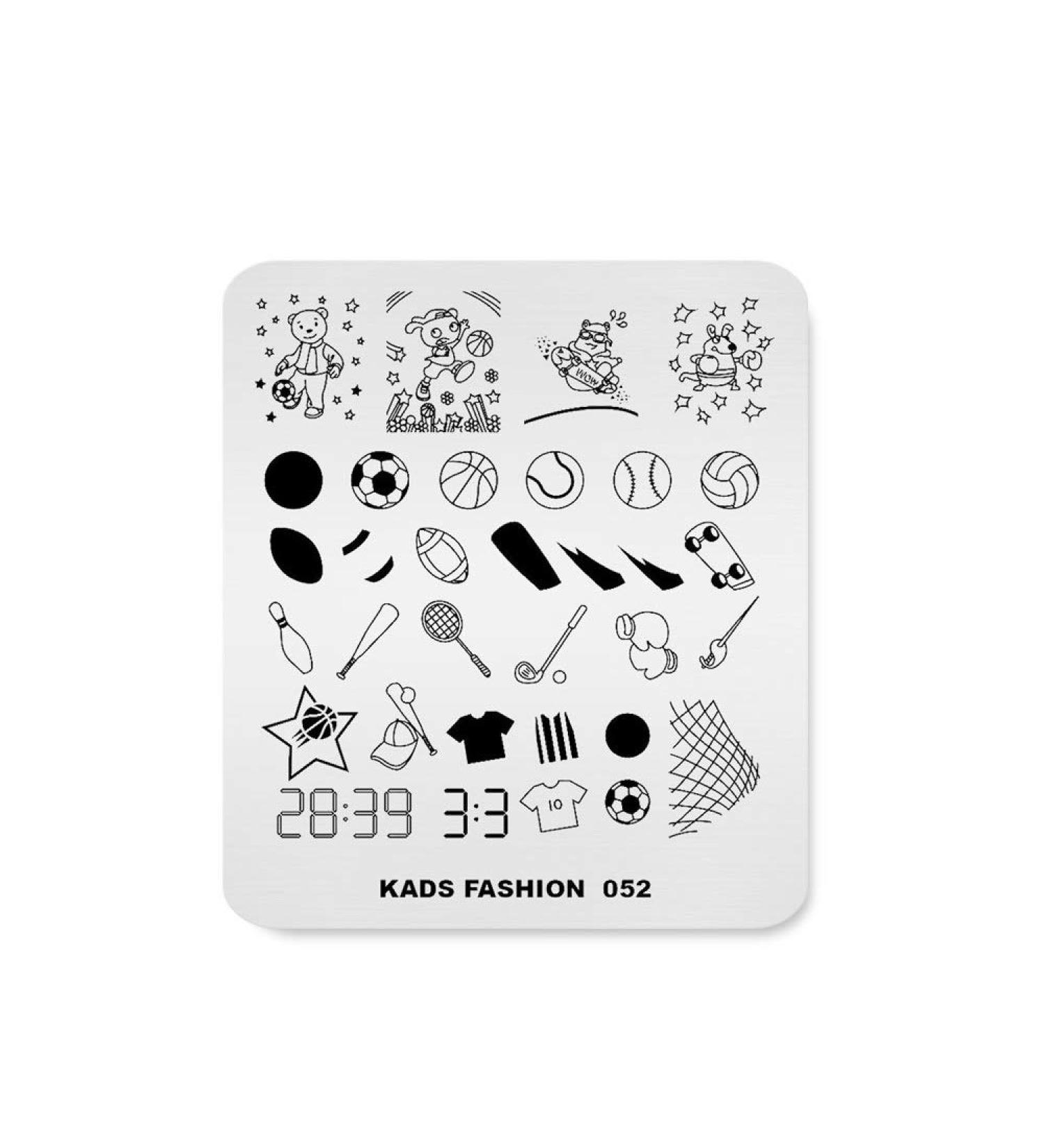 Fashion Sports Nail Stamping Plate - Football Soccer Baseball & Hockey Nail Art Template - Multi-Pattern Design for Unique Nail Designs - Buy Online on SooperMarket.com