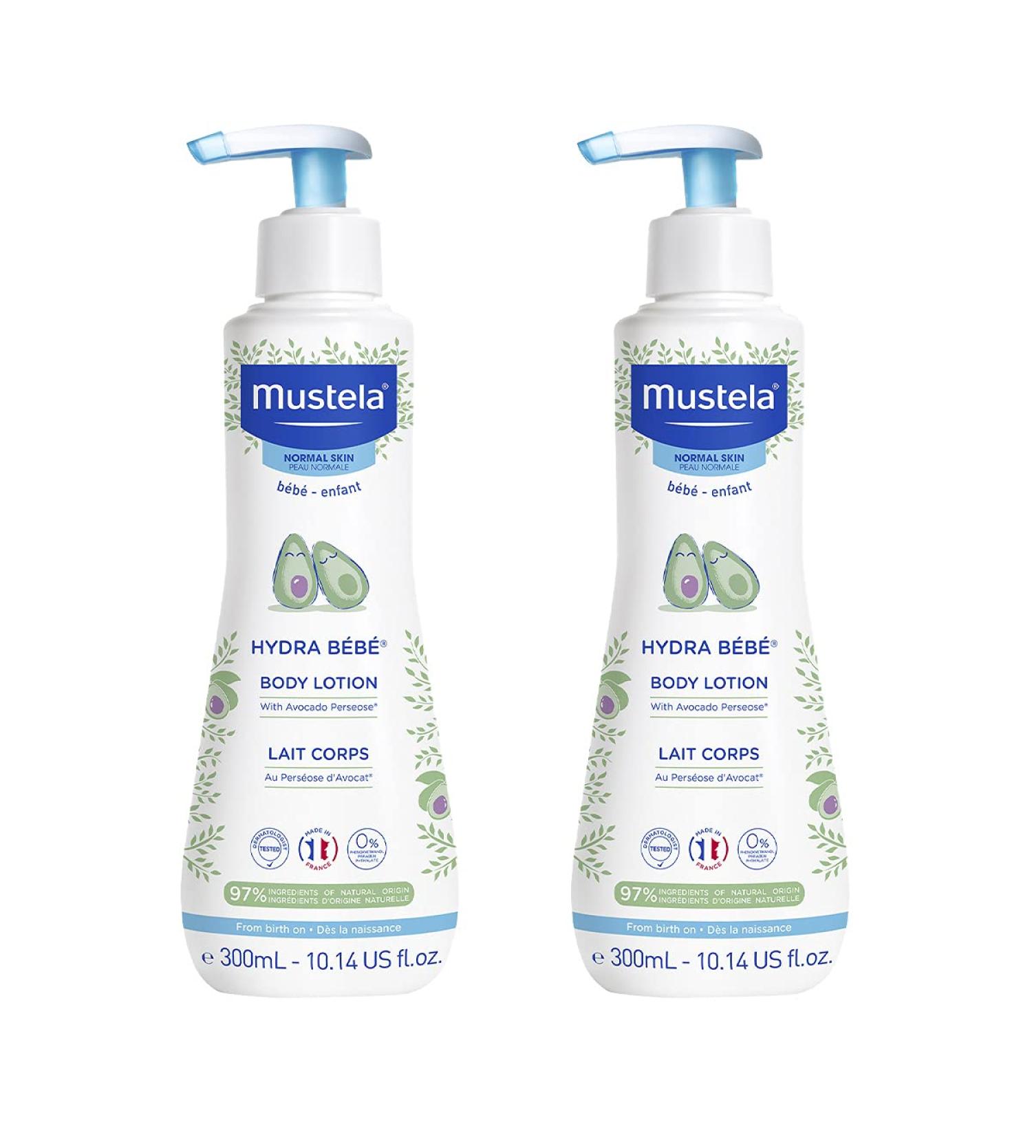 Mustela Hydra Bebe Body Lotion - Daily Moisturizing Baby Lotion - Avocado, Jojoba & Sunflower Oil - 2-Pack - 10.14 Fl Oz - Buy Online on SooperMarket.com