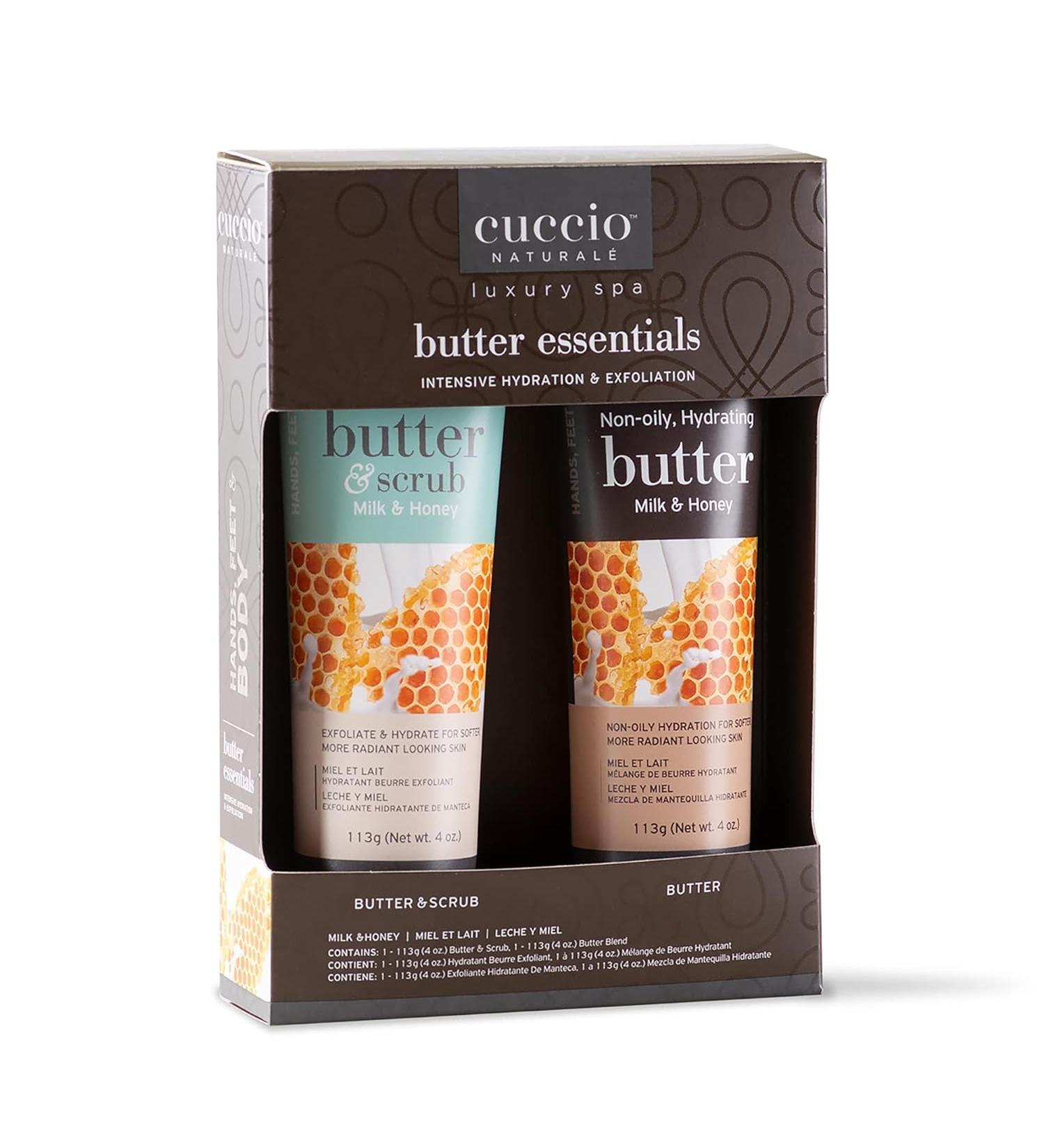 Cuccio Naturale Butter & Scrub Essentials Kit | Intense Hydrating Treatment | Silky Smooth Skin | Exfoliating Vanilla Bean & Sugar | 2 Pc Set - 4 oz - Buy Online on SooperMarket.com