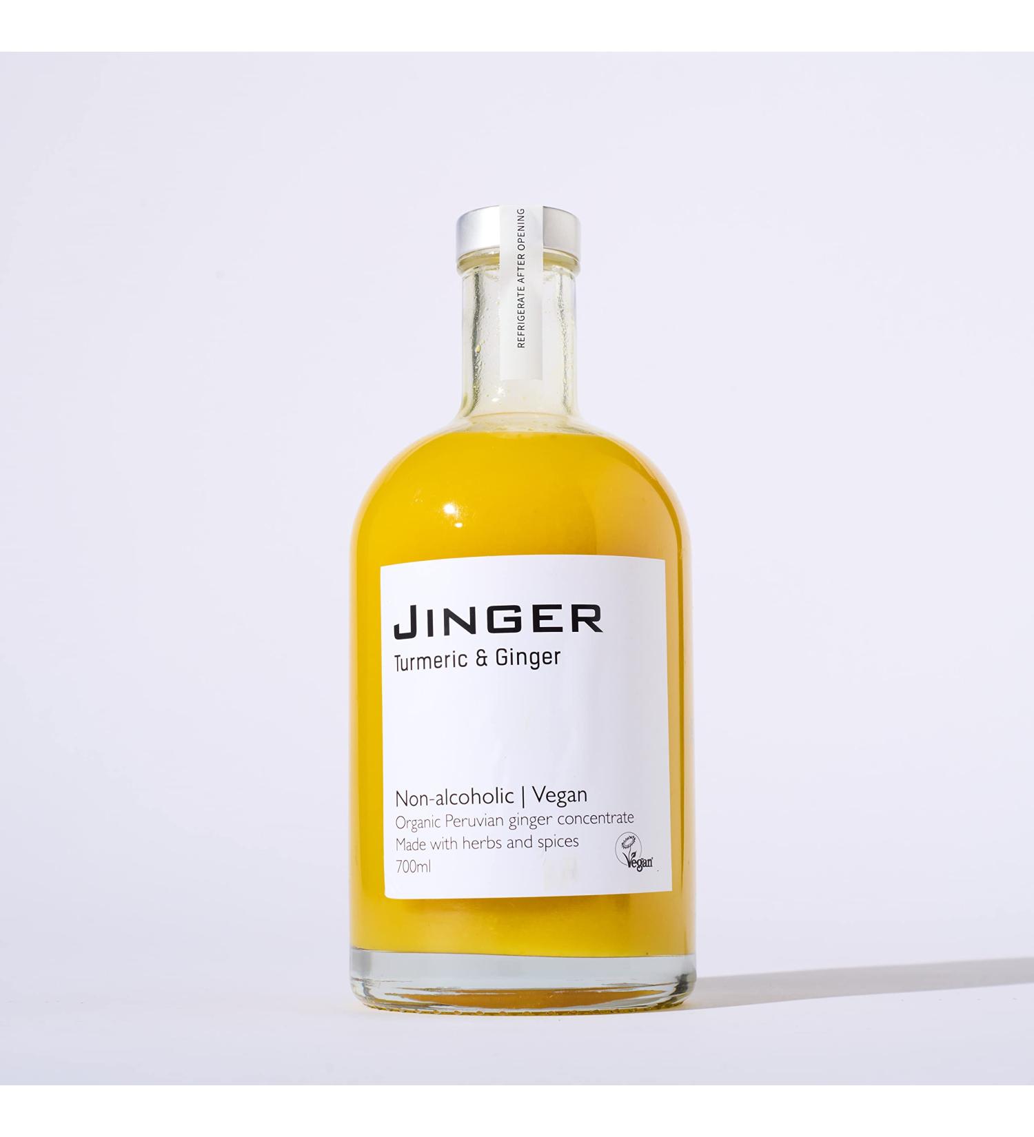 Jinger Drinks Organic Jinger Turmeric & Ginger Drink: Refreshing Health-Boosting Blend with Natural Ingredients (700ml)