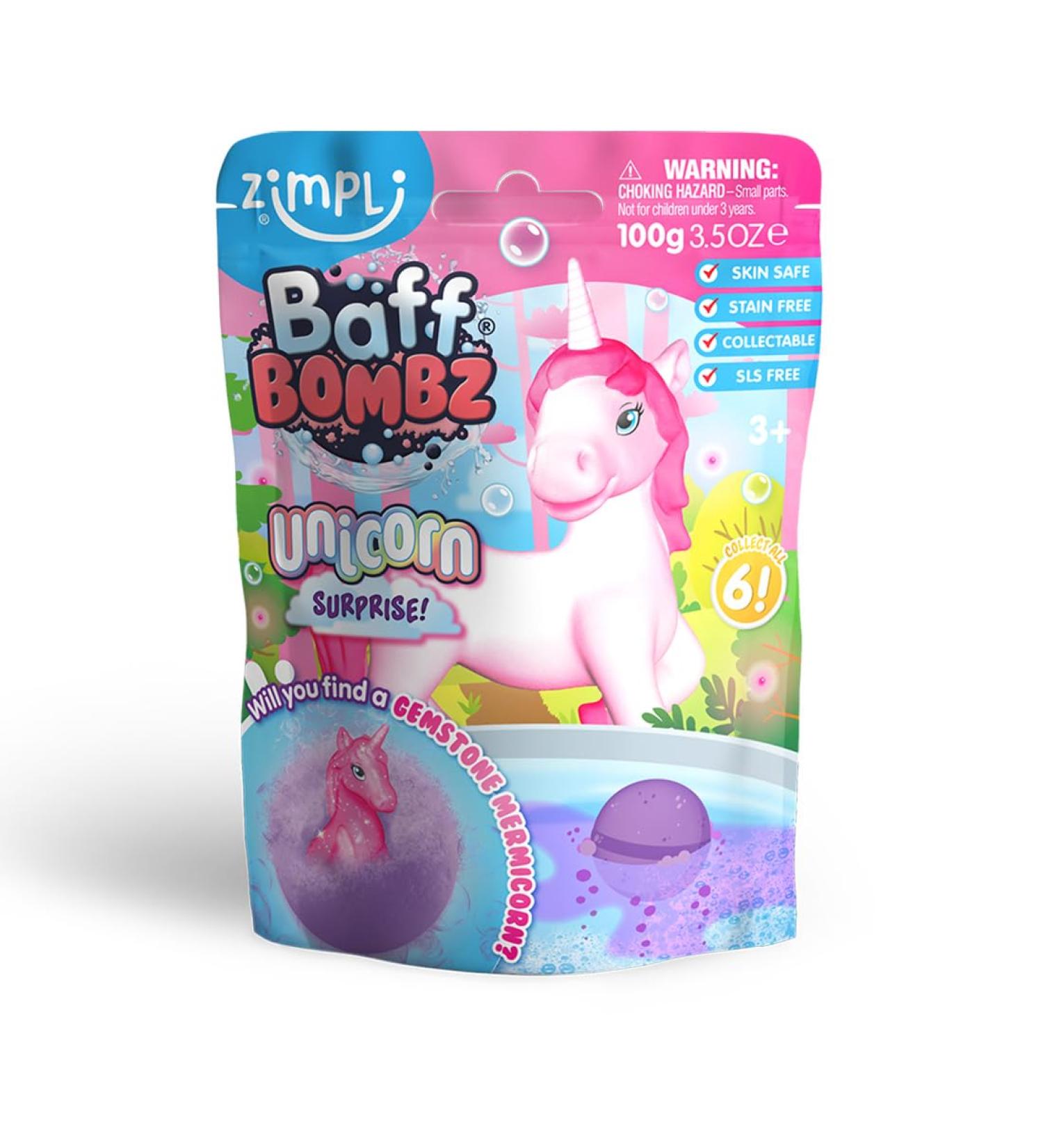 Large Unicorn Surprise Bath Bomb by Zimpli Kids - 6 Collectible Unicorn Toys - Fizzing Gift Set for Kids - Perfect Stocking Filler & Xmas Present - Buy Online on SooperMarket.com