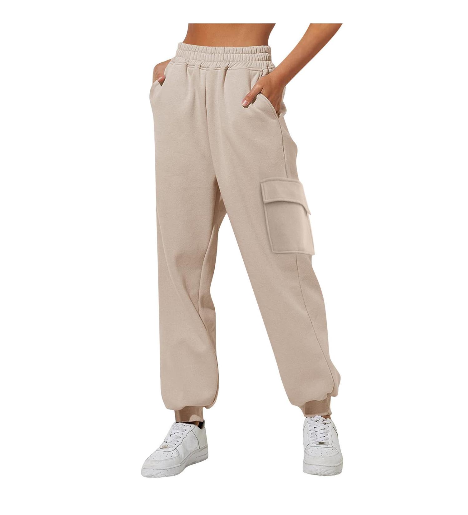 Women Comfy Gym Sport Joggers Sweatpant Drawstring High Waisted Trouser Causal Cycling Pant Jogging Bottoms Lounge Wear 3546-djufh-b-beige M - Buy Online on SooperMarket.com