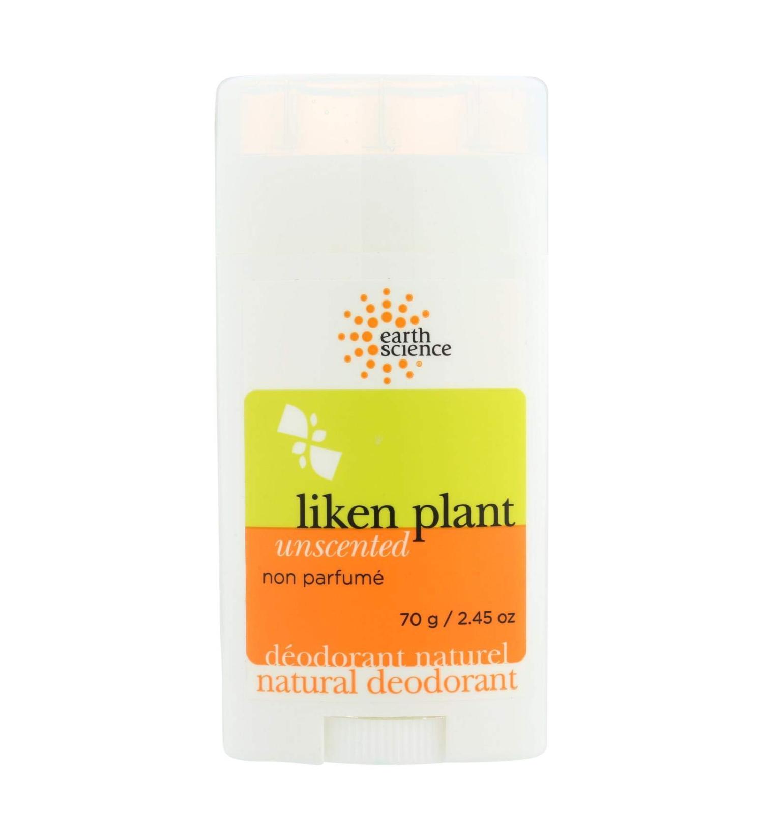 EARTH SCIENCE - All-Natural Aluminum Free Unscented Liken Plant Deodorant (2.45 oz.)