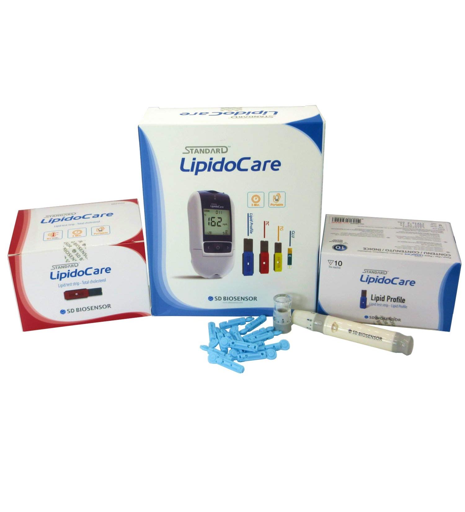 LipidoCare Meter + Total Cholesterol Strips + Lipid Profile Strips + Lancing Device and Lancets Meter + TC & Lipid Strips + Lancets & Device - Buy Online on SooperMarket.com