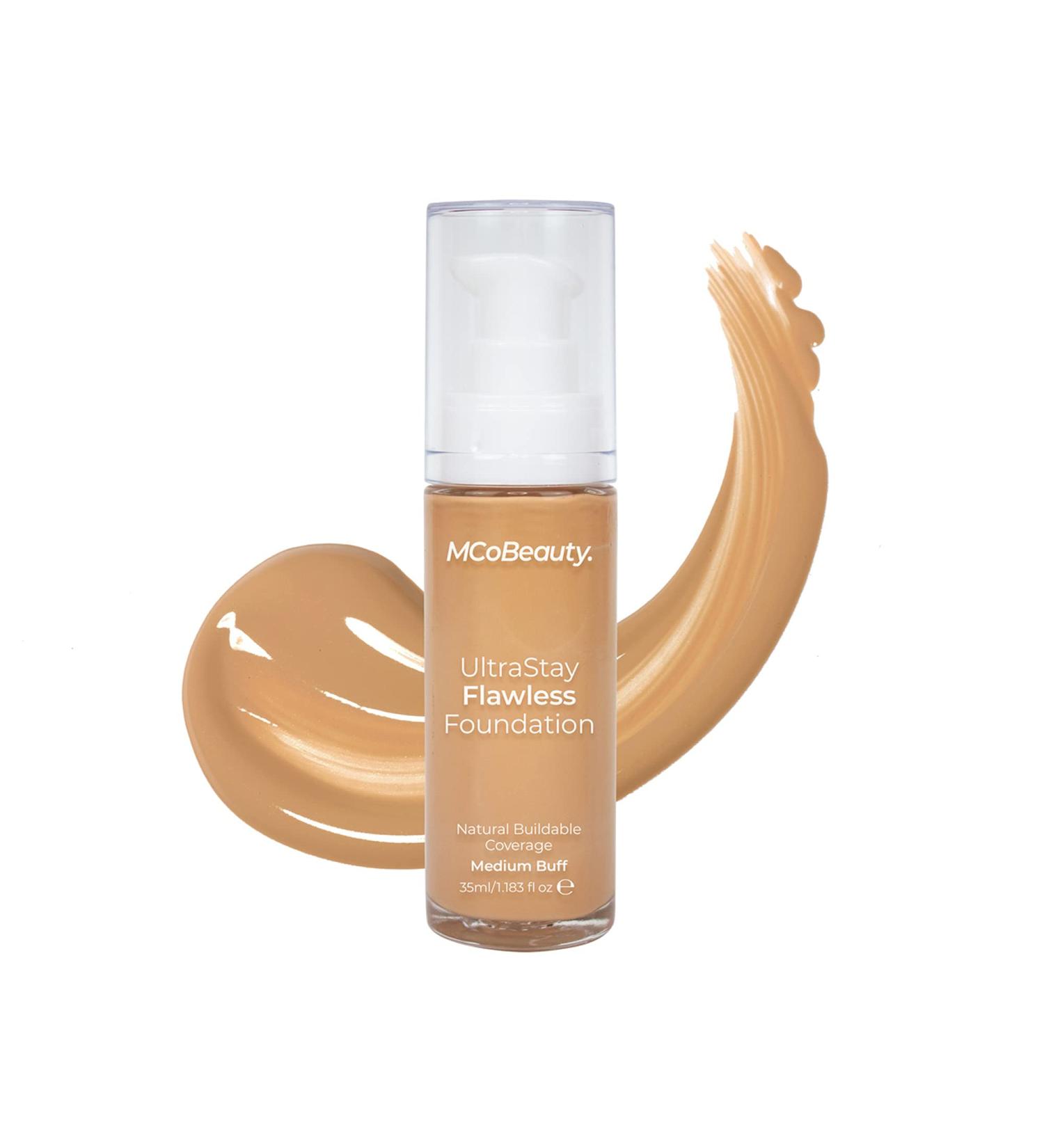 MCoBeauty Ultrastay Flawless Foundation - Corrects Skin Tone, Lightweight Coverage - Medium Buff Shade - 1 Oz - Buy Online on SooperMarket.com
