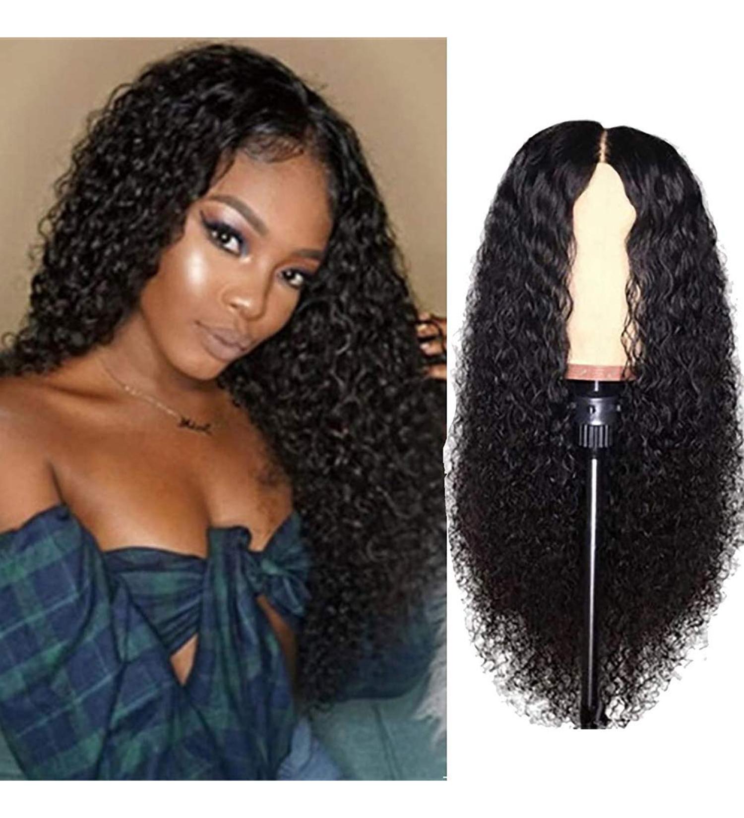 Buy Brazilian Remy Hair Wigs for Women | 24 Inch Long Wavy Lace Front Afro Curly 150% Density Natural Look - Buy Online on SooperMarket.com