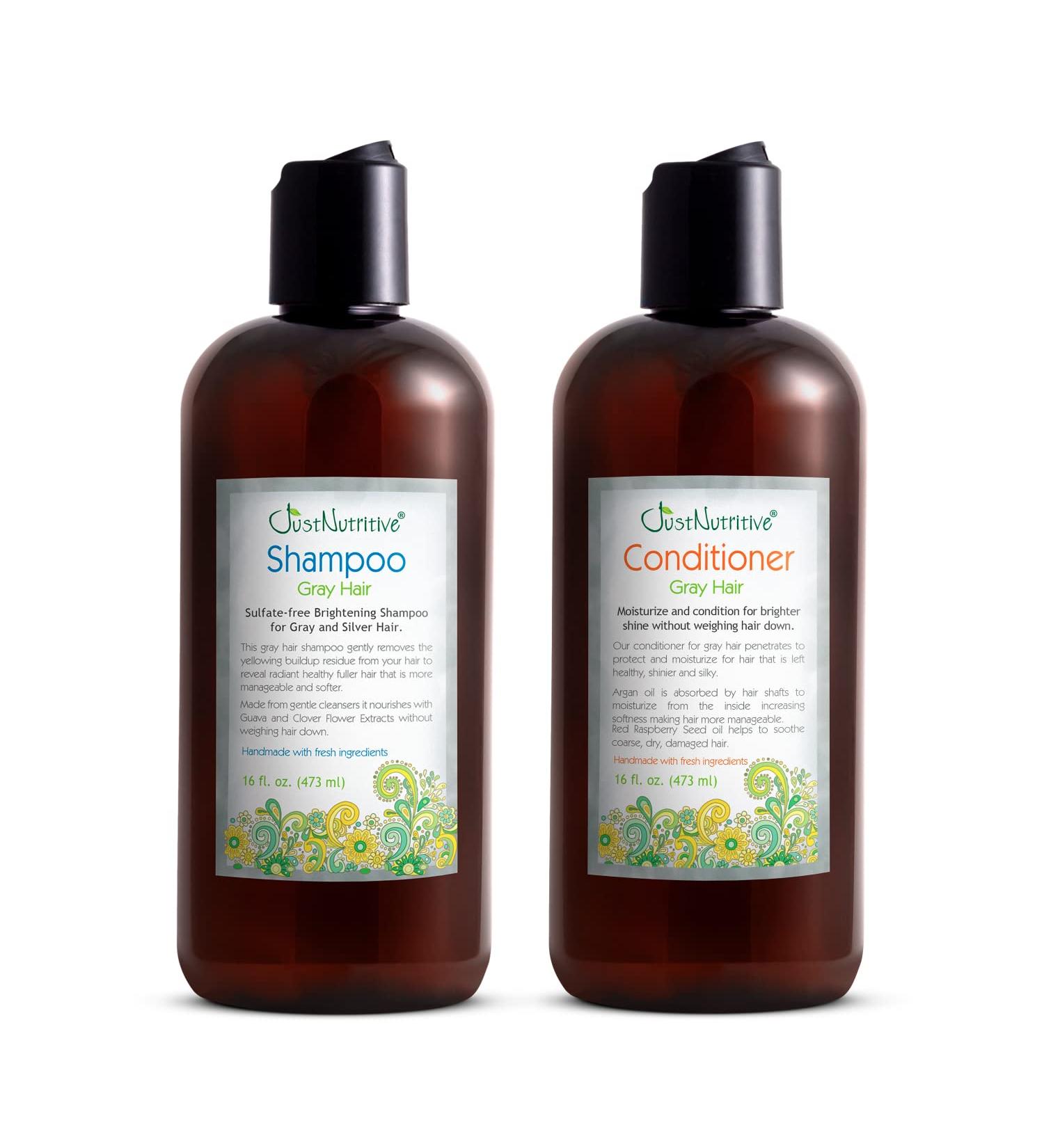 Just Nutritive Gray Hair Shampoo - 16 oz | Just Natural Hair Care Bundle for Gray Hair - Buy Online on SooperMarket.com