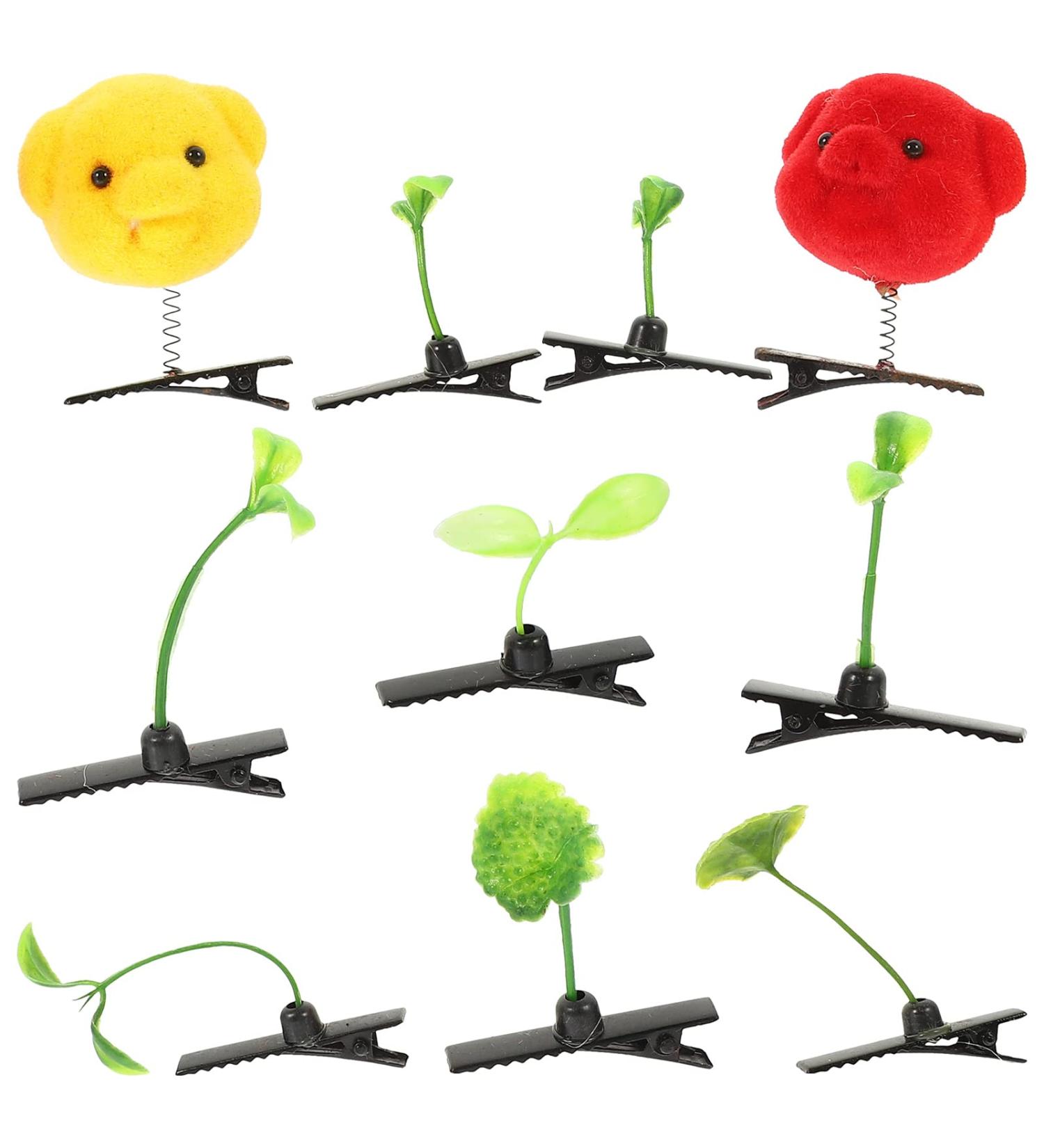 KALLORY 10pcs Bean Sprout Hair Clips - Cute Green Pea Barrettes for Girls - Buy Online on SooperMarket.com