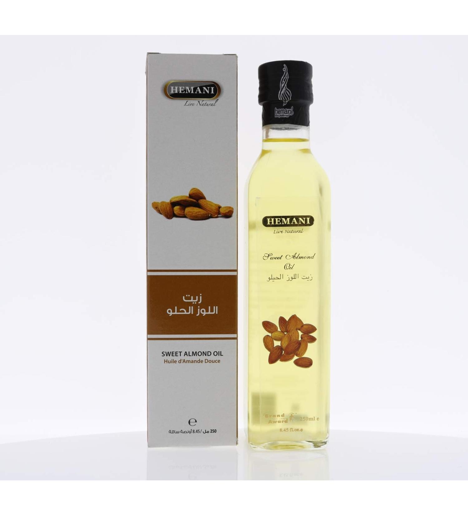Hemani Sweet Almond Oil 100% Pure Cold Pressed for Hair, Skin & Nails - 8.5 FL OZ - Buy Online on SooperMarket.com