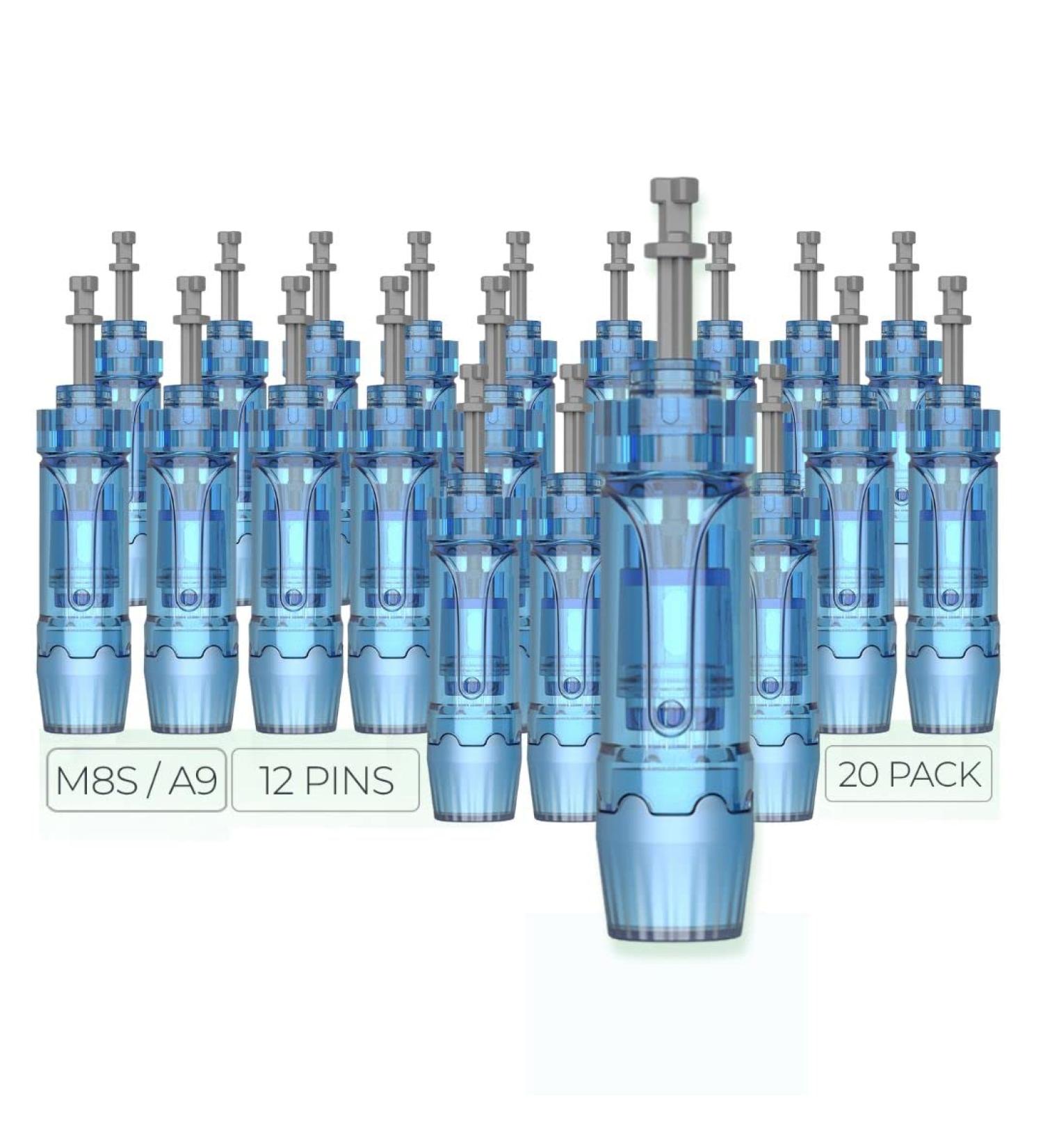 Dr. Pen ULTIMA M8S/A9 0.25mm 12 Pins Bayonet Slot Replacement Cartridges - 20 Pack - Disposable Parts - Buy Online on SooperMarket.com
