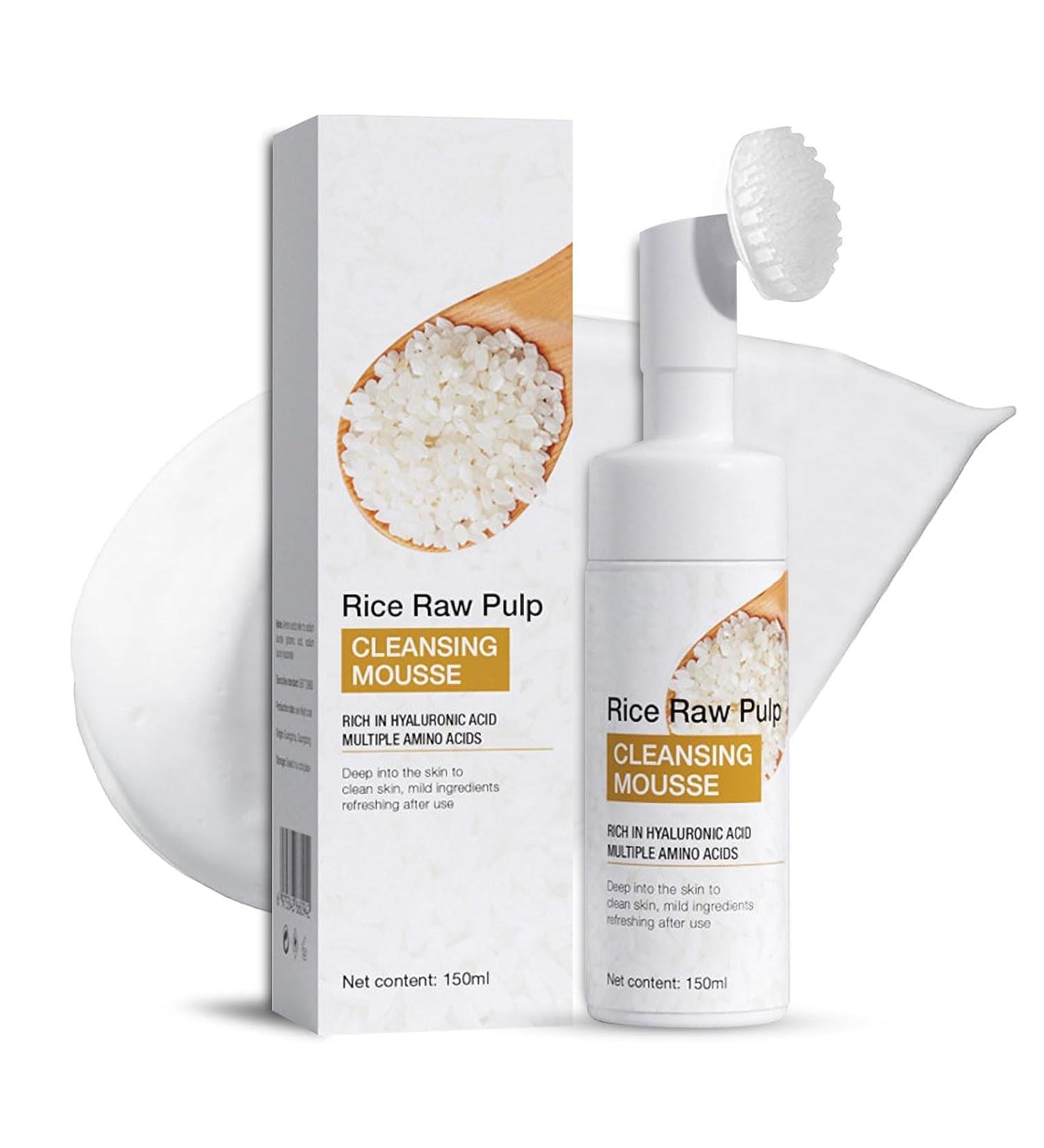 Shefave Rice Cleansing Foam Natural Cosmetics Facial Cleansing for Deep Pore Cleansing for Normal and Combination Skin Care Foam Against Blemished Skin on the Face - Buy Online on SooperMarket.com