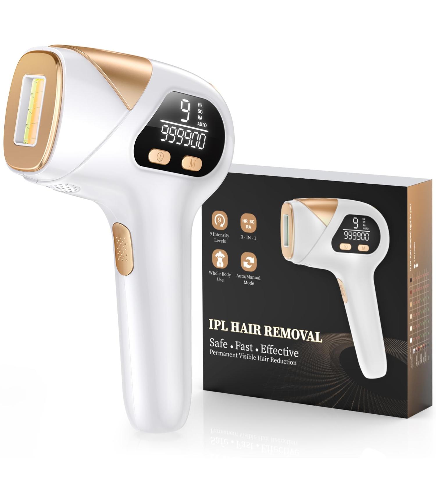 ZKMAGIC IPL Hair Removal Device - 3-in-1 with 9 Energy Levels | Pain-Free Laser Hair Removal for Men & Women | 999 900 Light Impulses | Buy Online Now! - Buy Online on SooperMarket.com