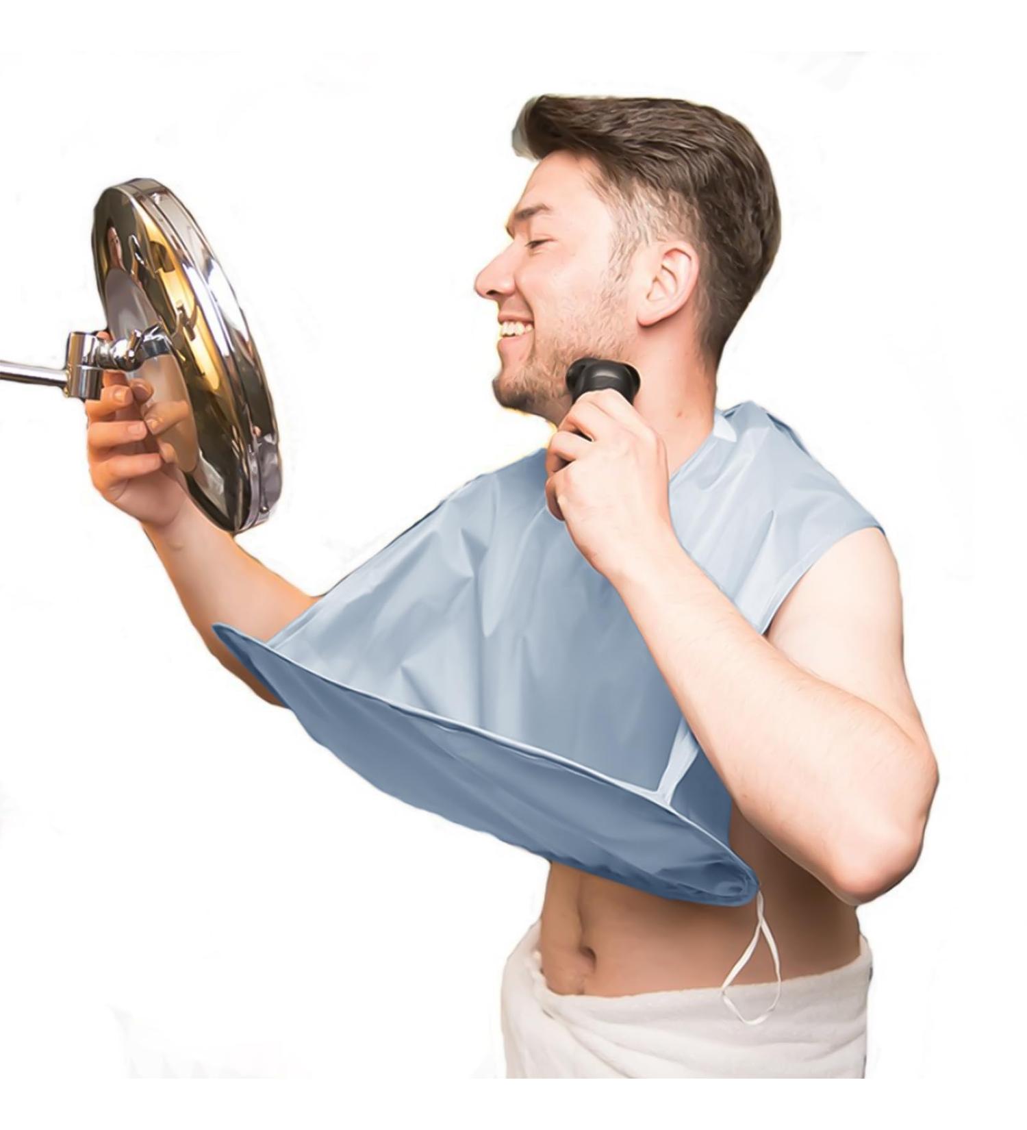 Linkidea Beard Bib Apron for Men - Foldable Multi-Purpose Trimming Catcher & Non-Stick Grooming Cape (Grey) | Perfect Gift for Bearded Men - Buy Online on SooperMarket.com