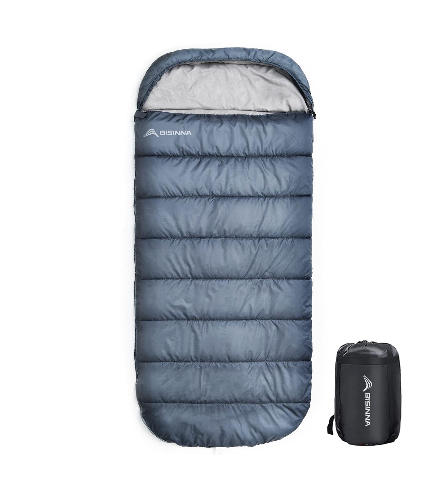 BISINNA XXL 3-4 Season Sleeping Bag for Big & Tall Adults - Waterproof, Lightweight & Warm - Perfect for Camping, Backpacking & Hiking - Gray - Left Zip - Buy Online on SooperMarket.com