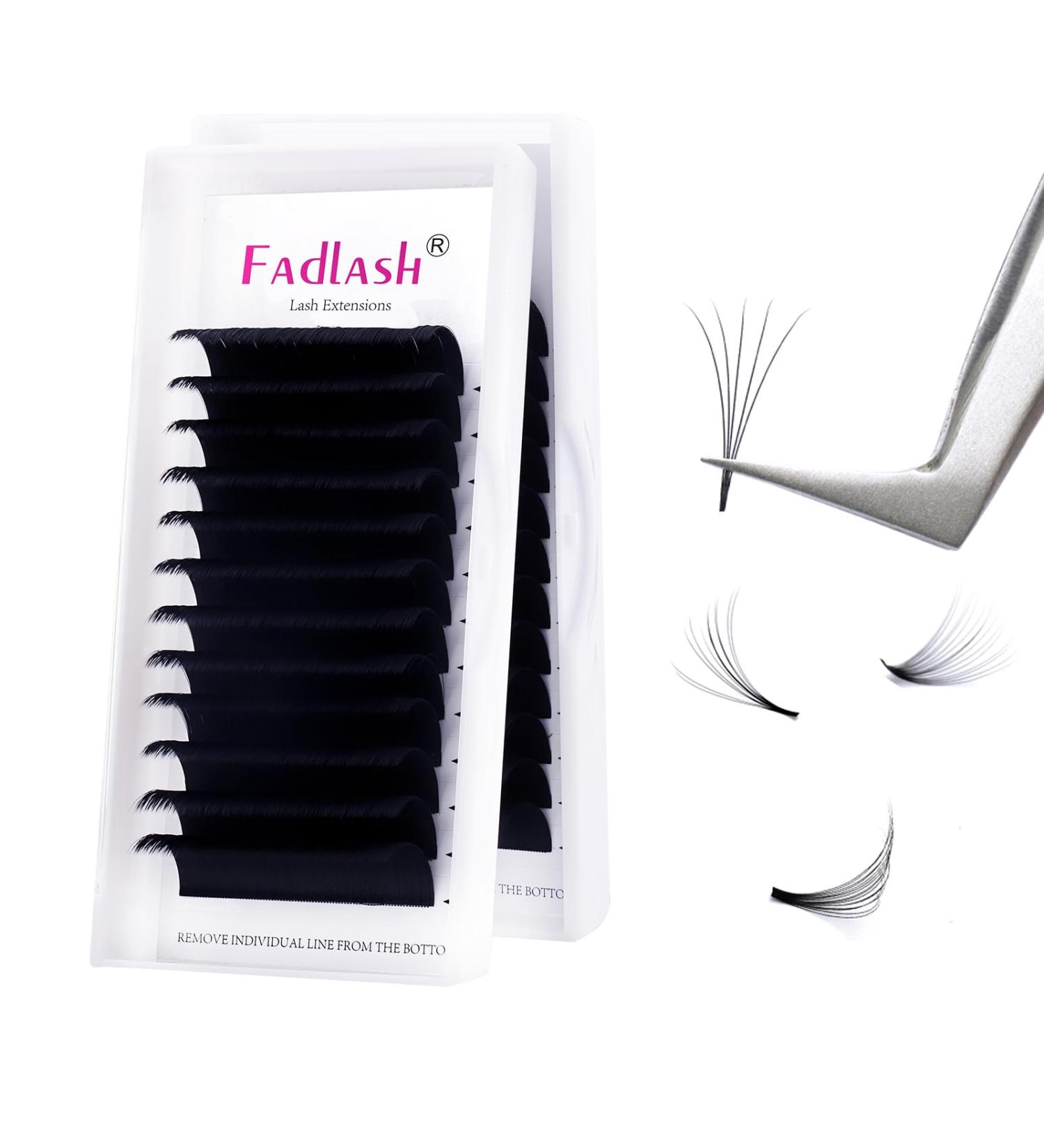 Fadlash Easy Fan D Curl 0.03 17mm Single Lashes - Natural Russian Eyelash Extensions - Buy Online on SooperMarket.com