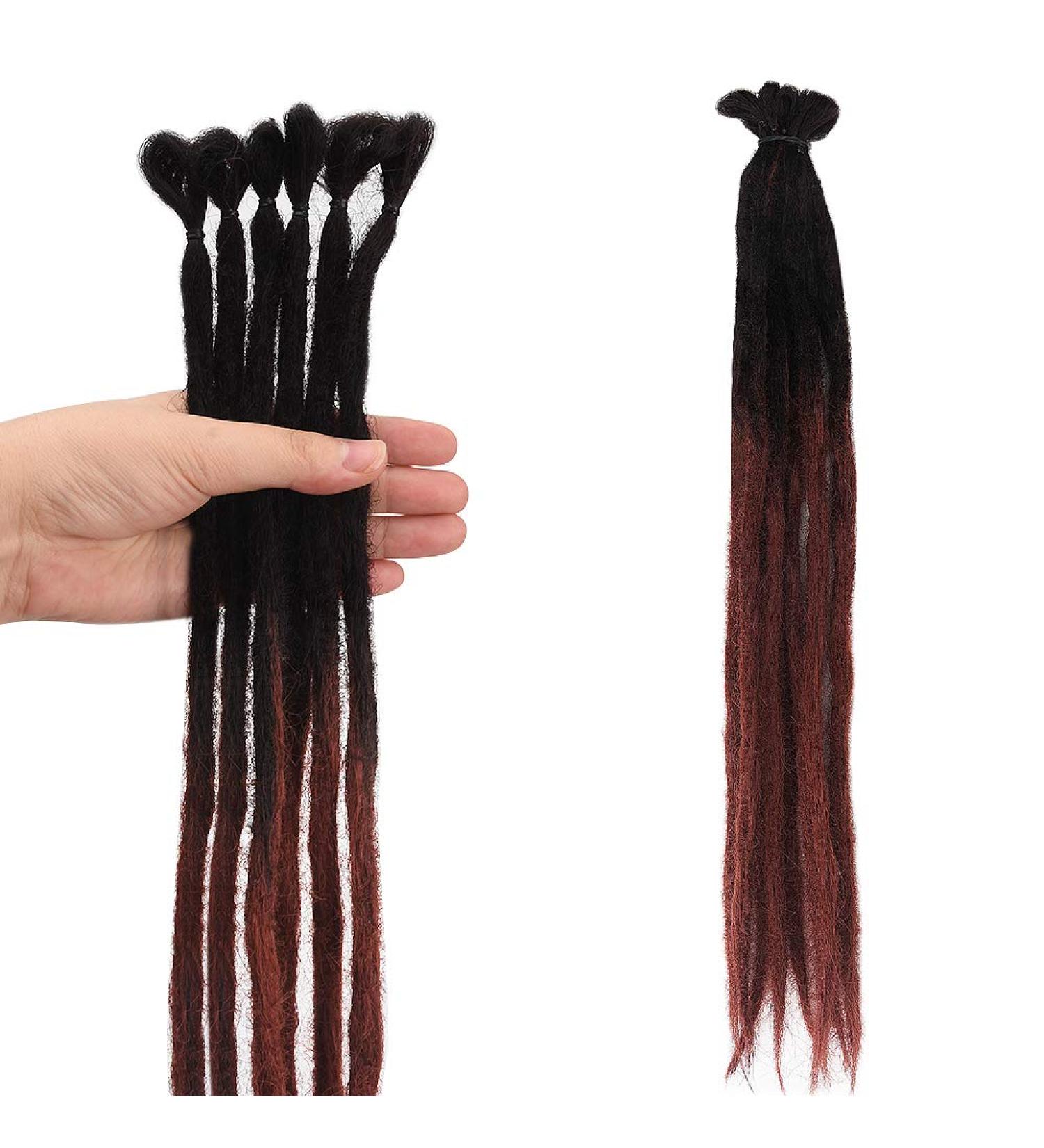 10PC No LIFE 50cm Black to Ginger Red Dreadlock Extensions | Synthetic Dreadlock Accessories for Men & Women | Jamaican Punk Hip-Hop Reggae Hair Wigs - Buy Online on SooperMarket.com
