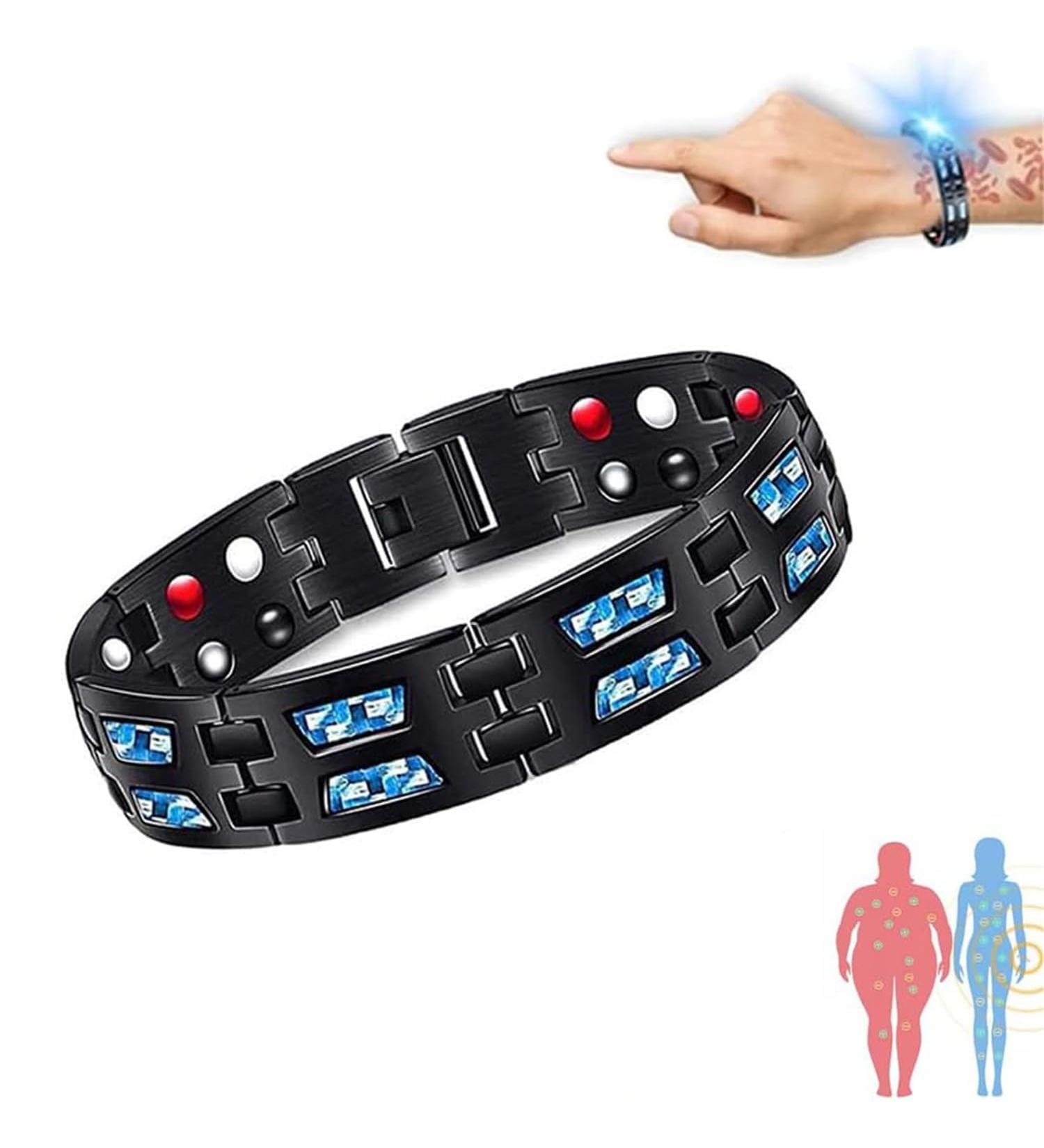 Noruion Far Infrared Ion Bracelet Noruion Far Infrared Ionizer Wristband Magnetic Bracelet Magnetic Bands for Men Men's Bracelet Adjustable Length with Titanium Power Magnetic Bracelet (1pcs) - Buy Online on SooperMarket.com