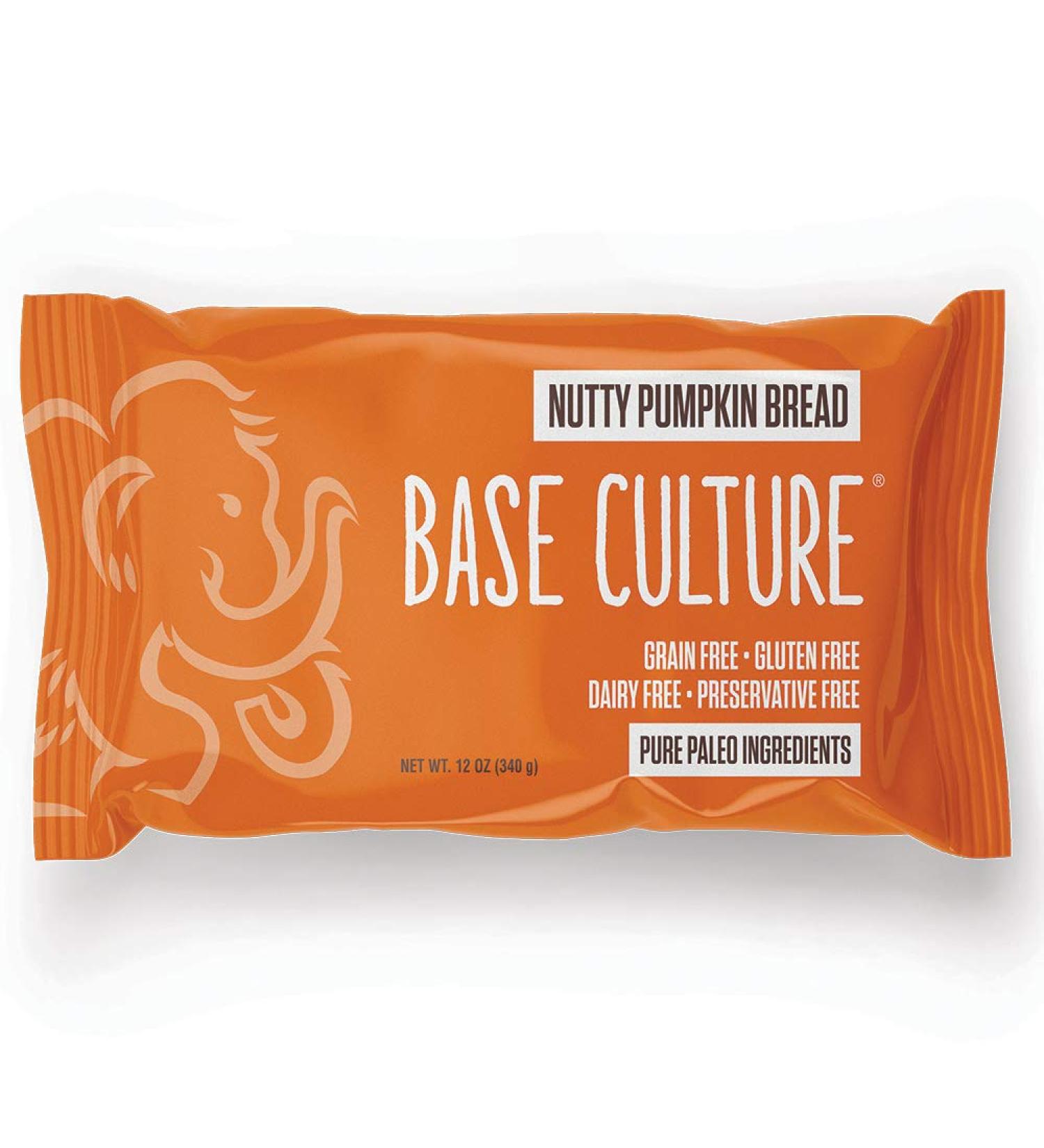Base Culture Nutty Pumpkin Bread 12oz | Paleo Certified, Gluten Free, Grain Free | Non GMO, Dairy Free, Soy Free | Large Size Honey Loaf - Buy Online on SooperMarket.com