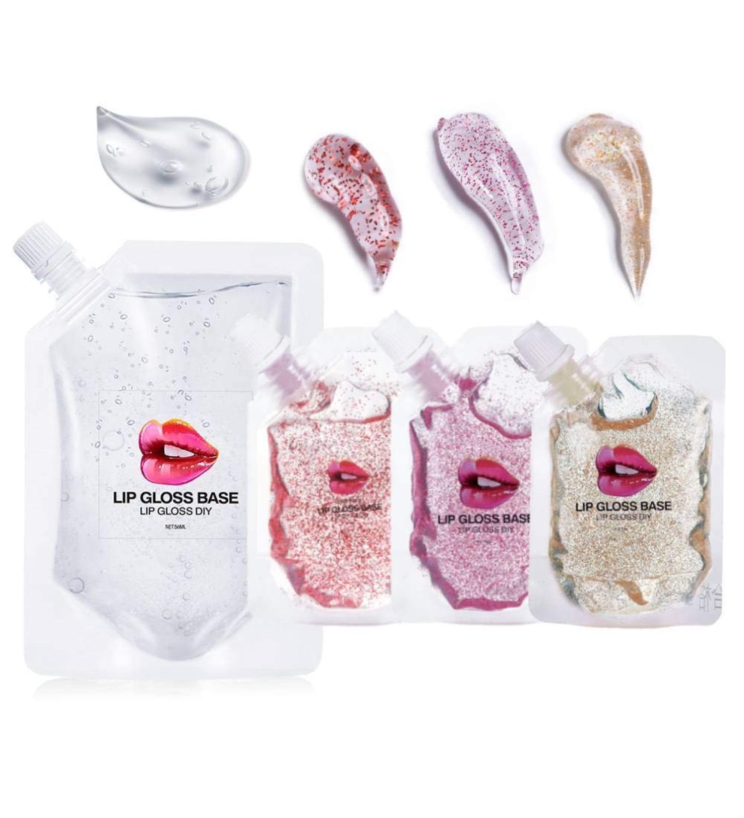 Skynest Lip Gloss Base - DIY Moisturizing Vegan Lip Makeup Oil (1Pack 50ML + 3 Packs 20ML) - Buy Online on SooperMarket.com