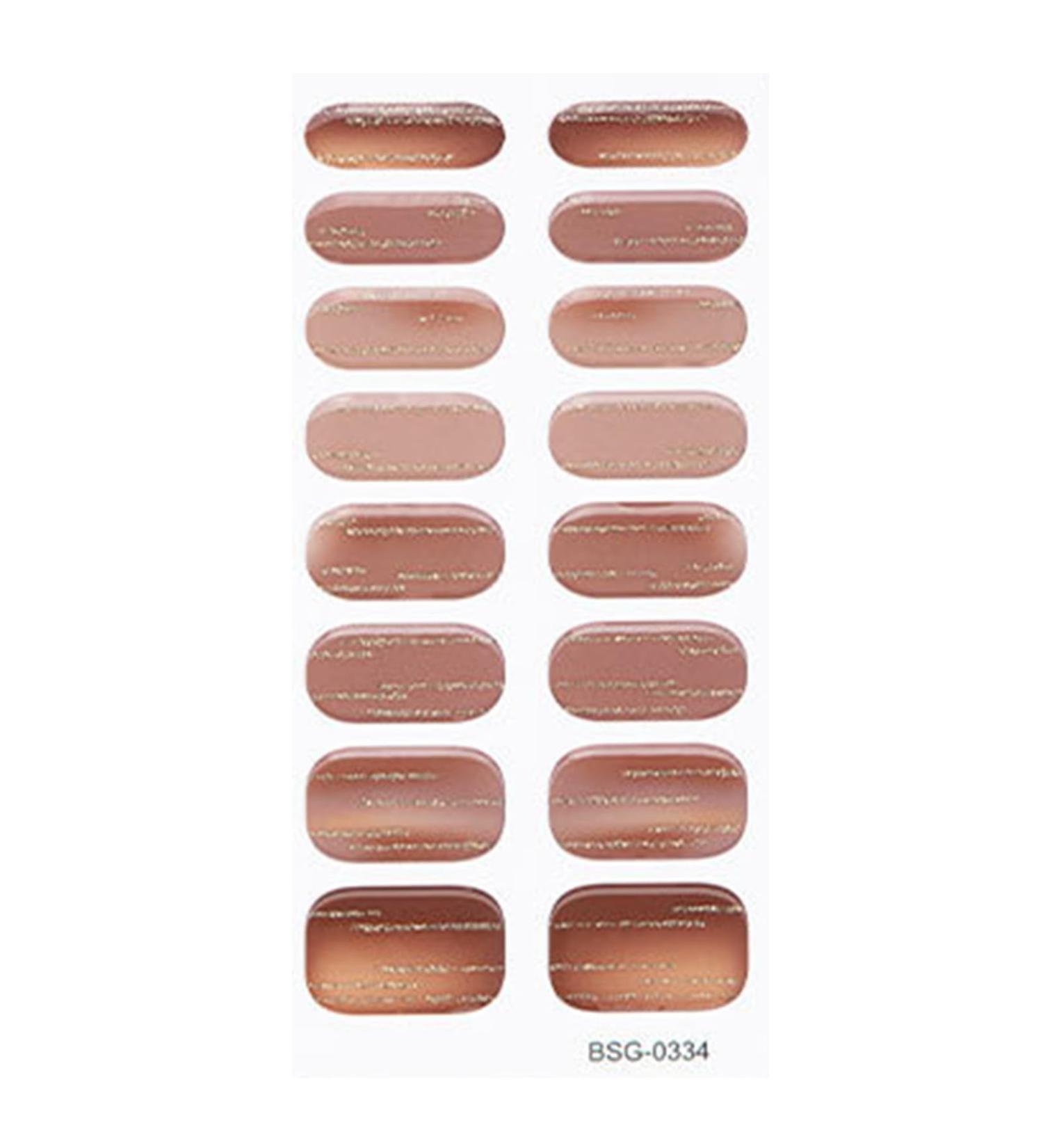 Semi Cured Gel Nail Polish Stickers Fashion Classical Nails Strips Waterproof Adhesive Full Wraps Gel Nail Art Stickers Semi Cured Gel Nail Strips Starter Kits BSG0334 - Buy Online on SooperMarket.com