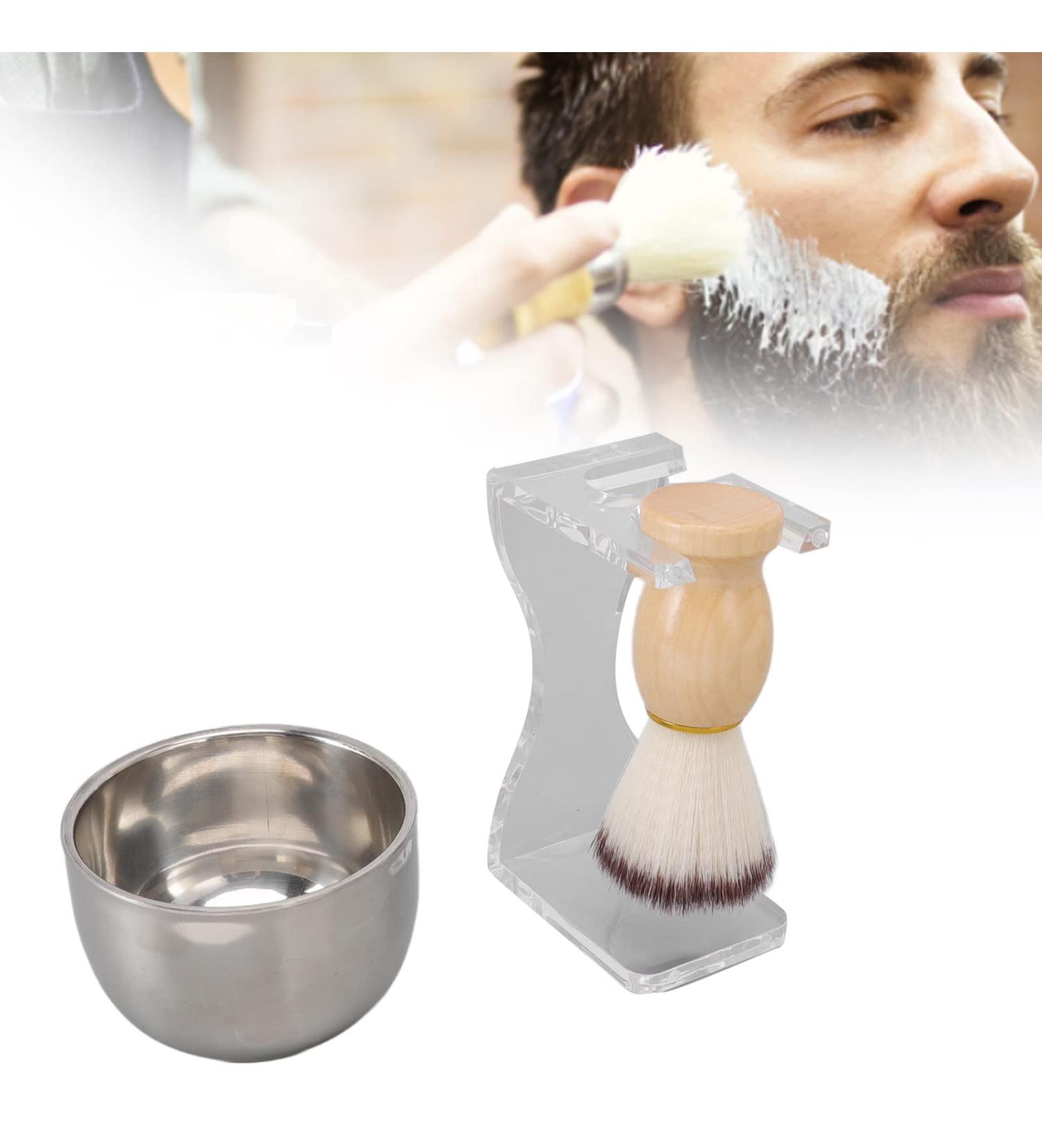 Topyond 3-Part Men's Shaving Set | Acrylic Brush Holder Gentle Nylon Bristles & Soap Shell | Premium Shaving Brush & Bowl Set - Buy Online on SooperMarket.com