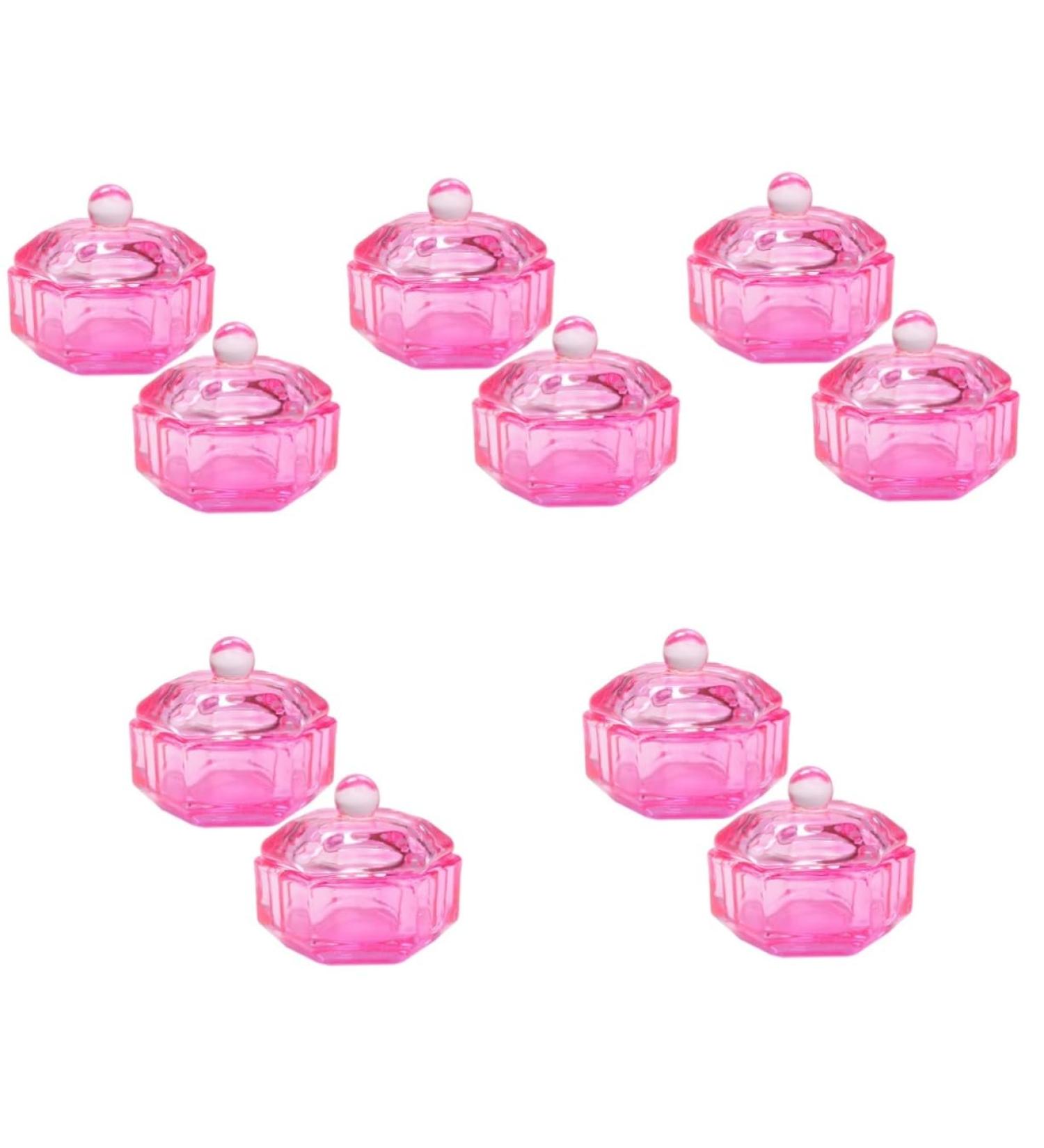 FRCOLOR 10 Pcs Drill Bits for Nails Monomer Dish with Lid Acrylic Nail Tools Acrylic Powder Holder Liquid Monomer Dish for Acrylic Nails Acrylic Liquid Holder Glass Vegetable Bowl Pink 4.3x4.3cmx5pcs Pinkx5pcs - Buy Online on SooperMarket.com