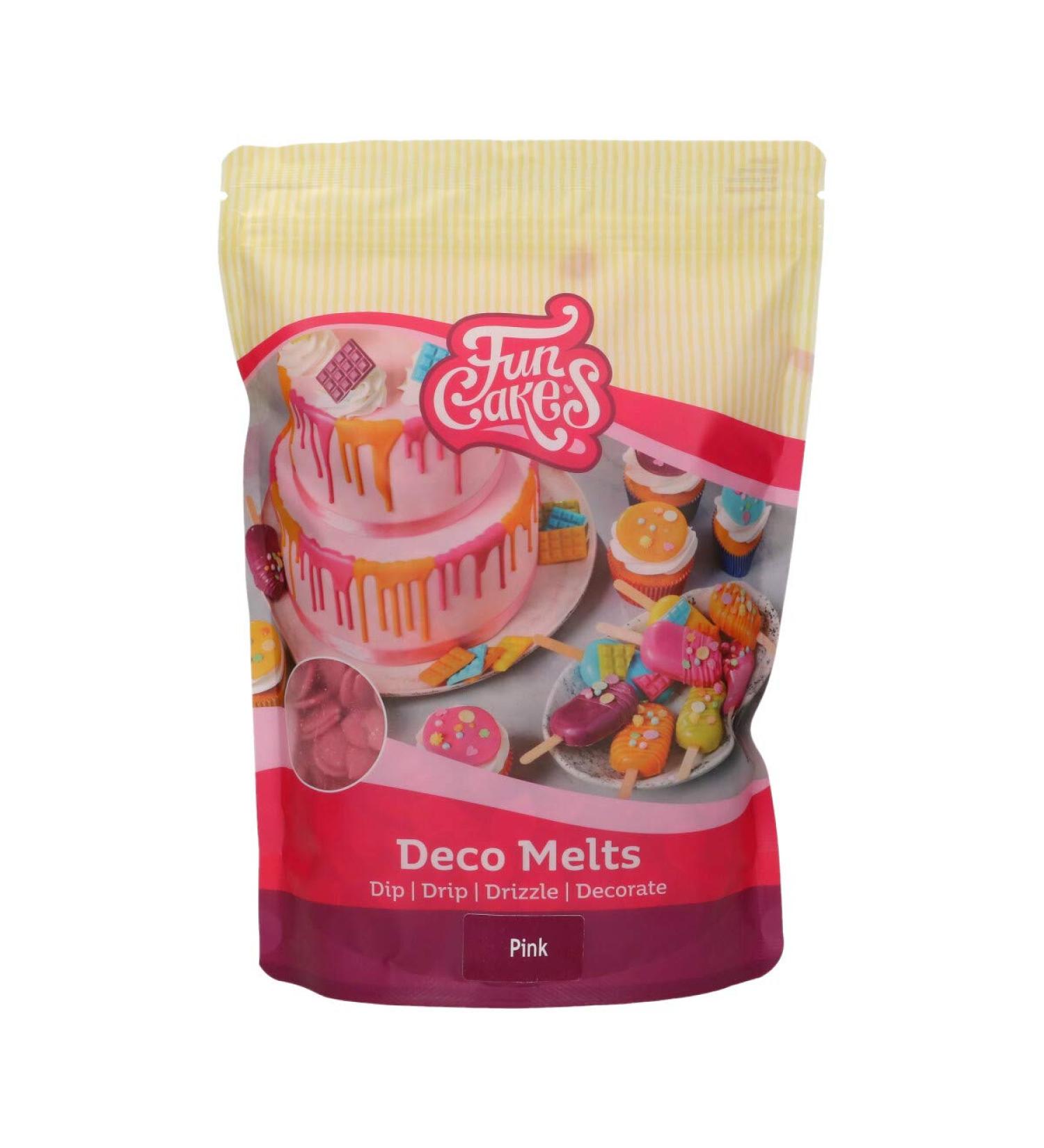 FunCakes Deco Melts Pink - AZO Free | 1 kg | Vibrant Pink Color - Buy Online on SooperMarket.com