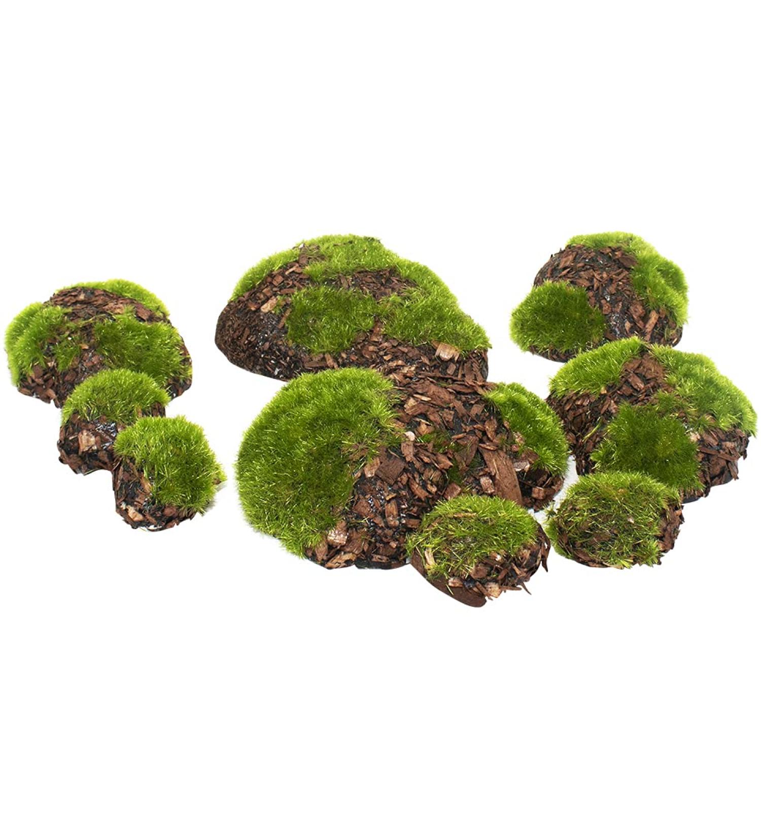 12Pcs Artificial Rock Moss Balls - Garden Decor & Floral Arrangements DIY - Buy Online on SooperMarket.com