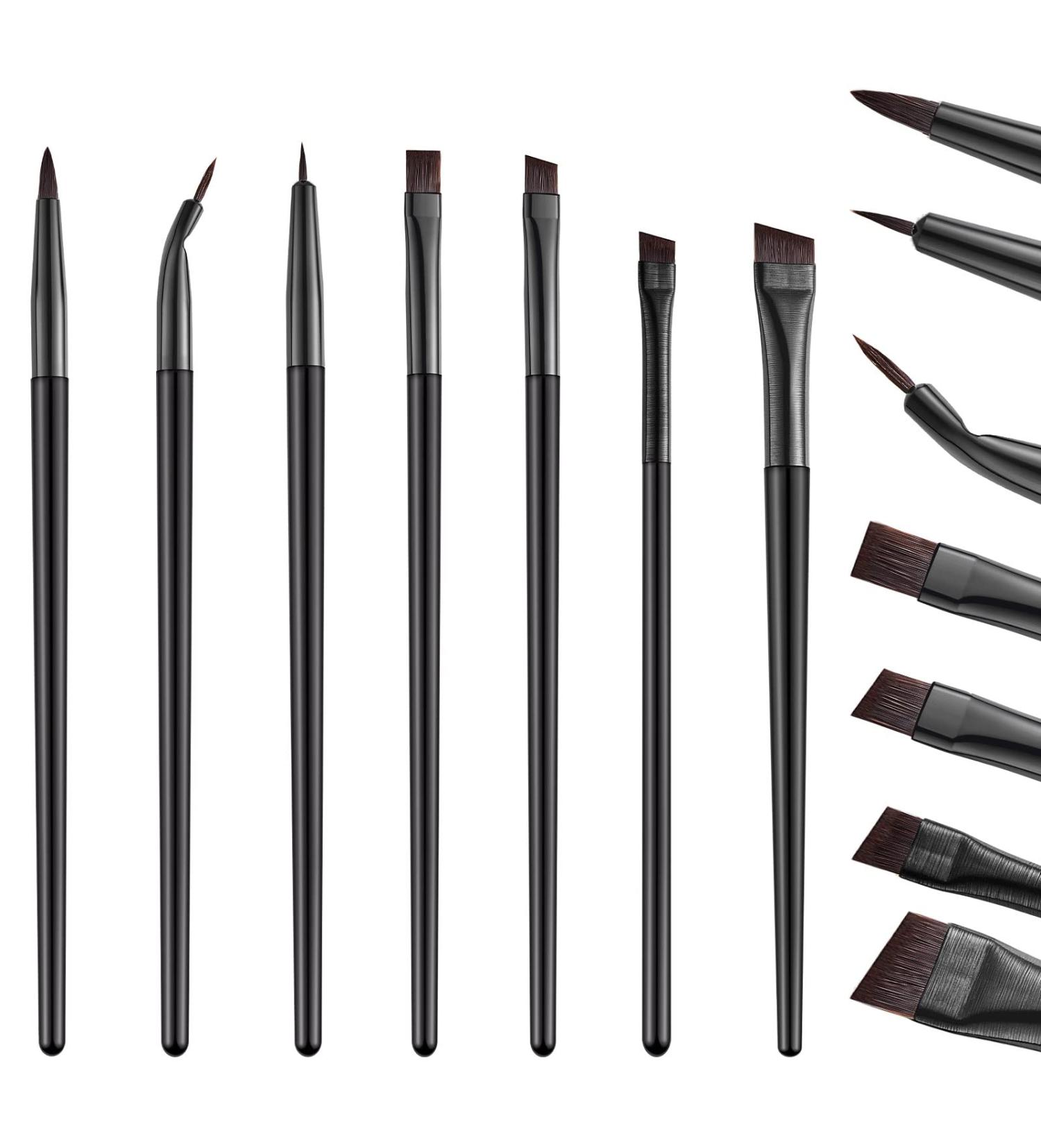 7-Piece Eyeliner Brushes Set for Precision Makeup Application | Gel & Liquid Eyeliner Brushes, Slanted Eyebrow Brush, Fine Bent Eyeliner Brush, Eyeshadow Brushes - Buy Online on SooperMarket.com
