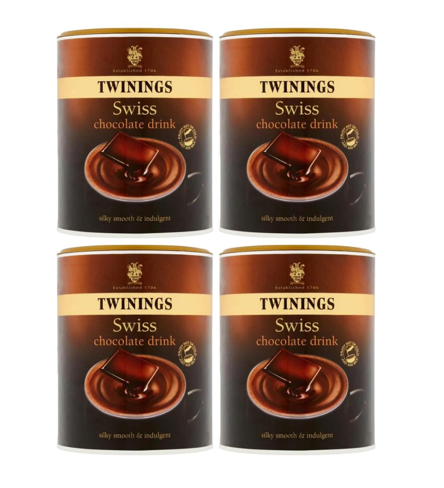 Hot Chocolate Bundle with Twinings Swiss Chocolate Drink 350g (4 Pack)