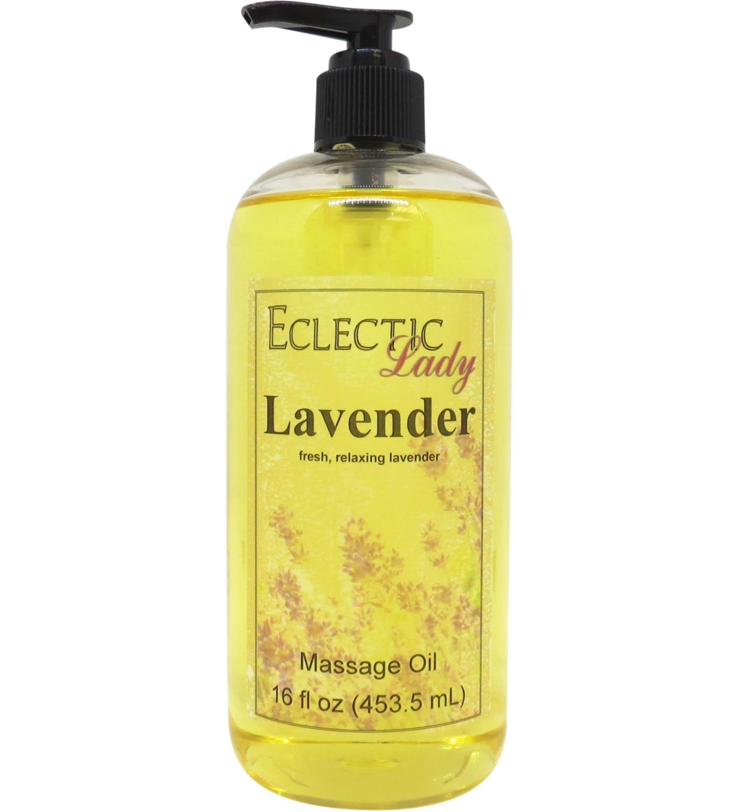 Premium Lavender Massage Oil 16 oz - Sweet Almond & Jojoba - Aromatherapy & Relaxation Preservative Free - International Shipping - Buy Online on SooperMarket.com