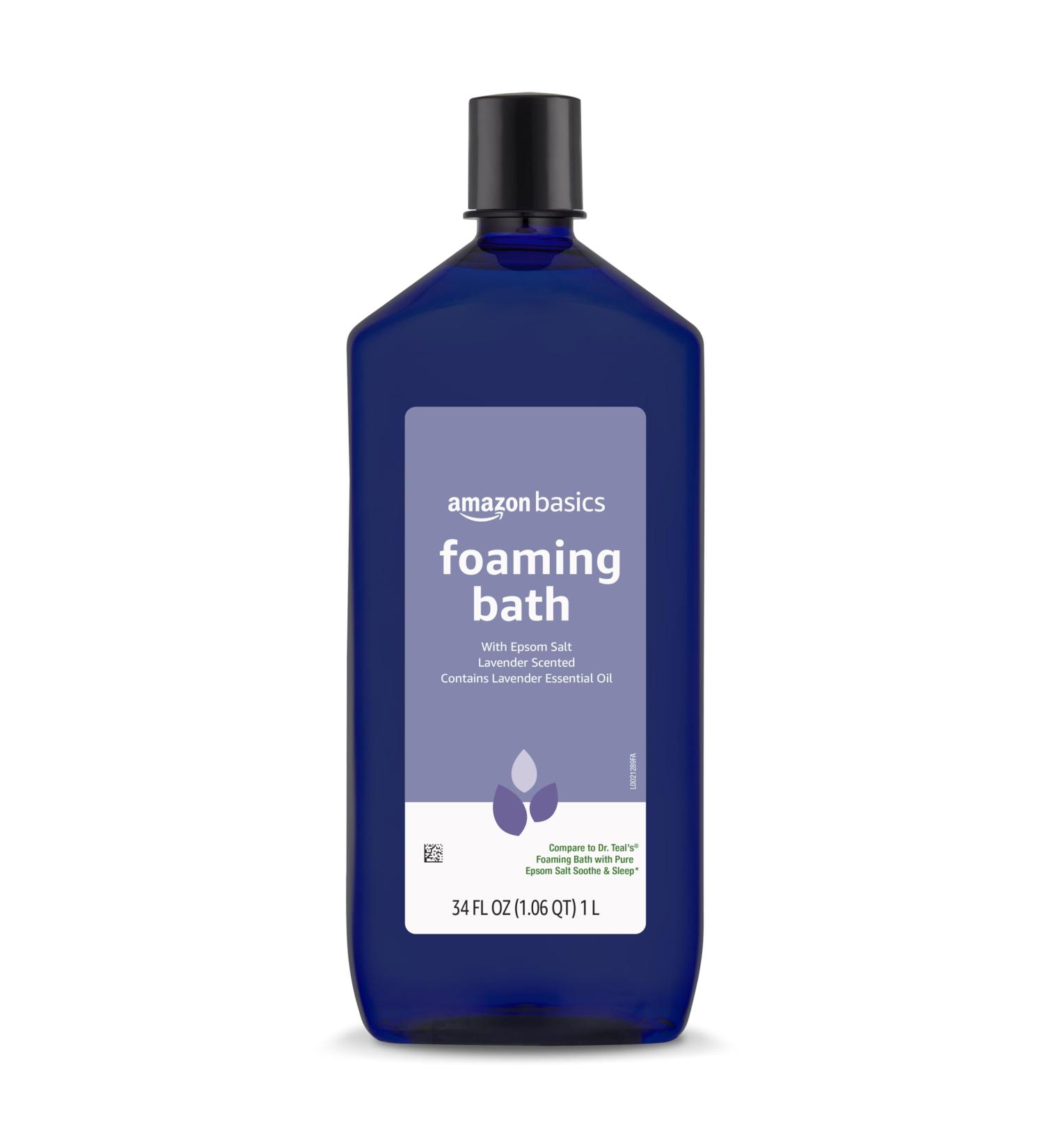 Buy Amazon Basics Lavender Scented Foaming Bath with Essential Oil - 34oz | Best International Shipping - Buy Online on SooperMarket.com