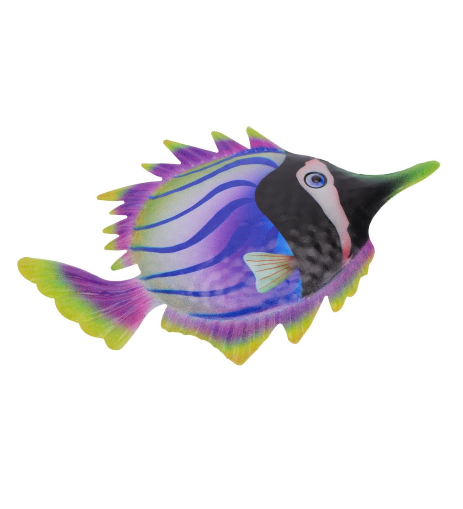 ABOOFAN 1pc Decorative Fish Wall Hanging Ornament Metal Fish Wall Art Wall Hanging Decoration The Fence Iron Purple 26x16.3cm - Buy Online on SooperMarket.com