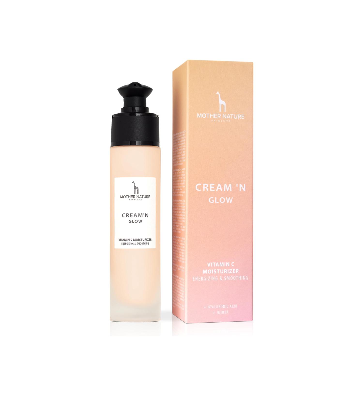 Vitamin C Moisturizer with vitamin E and rhubarb extract natural vegan cosmetics - 50ml natural cosmetics from Mother Nature Cosmetics - light anti-aging day cream against wrinkles and blemishes - Buy Online on SooperMarket.com