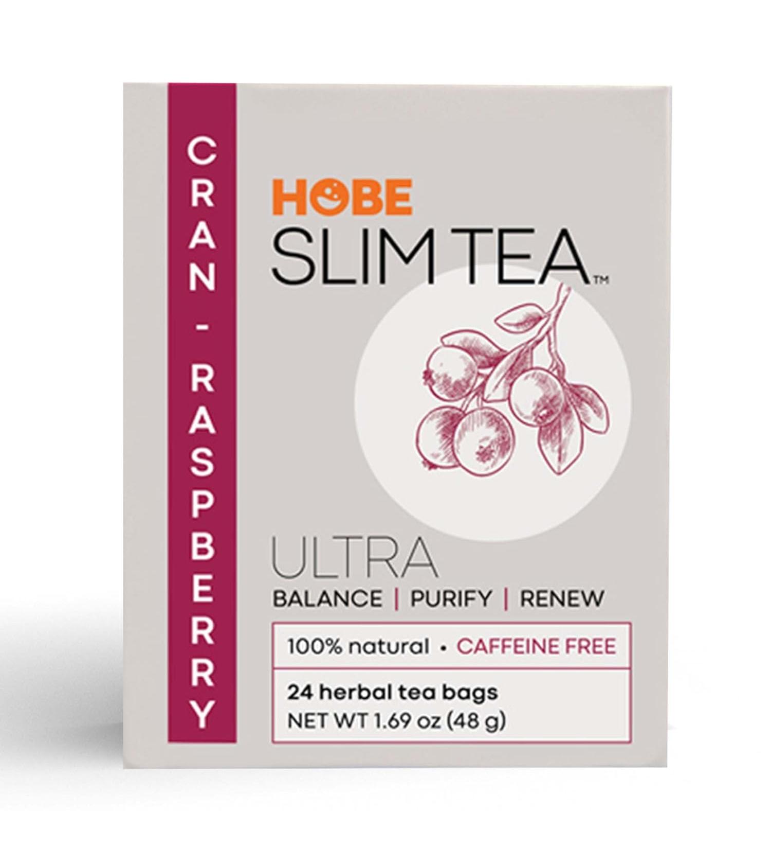 Buy Hobe Labs Ultra Slim Tea Cran-Raspberry - Caffeine Free Herbal Tea Bags (24 Count) - Buy Online on SooperMarket.com