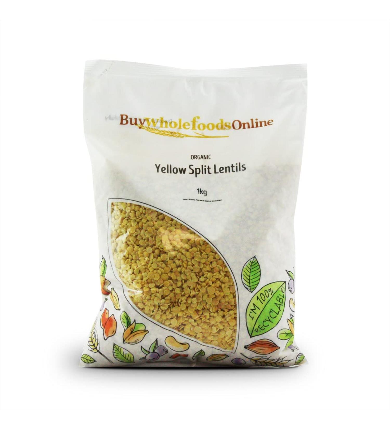 Organic Yellow Split Lentils 1kg (BWFO)