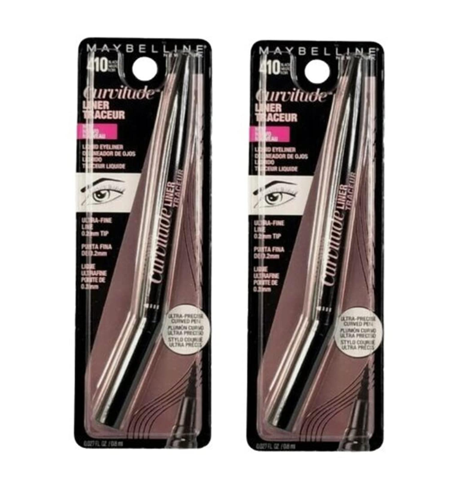 Maybelline New York Curvitude Liquid Eyeliner Black 410 - Pack of 2 | Long-Lasting Formula - Buy Online on SooperMarket.com