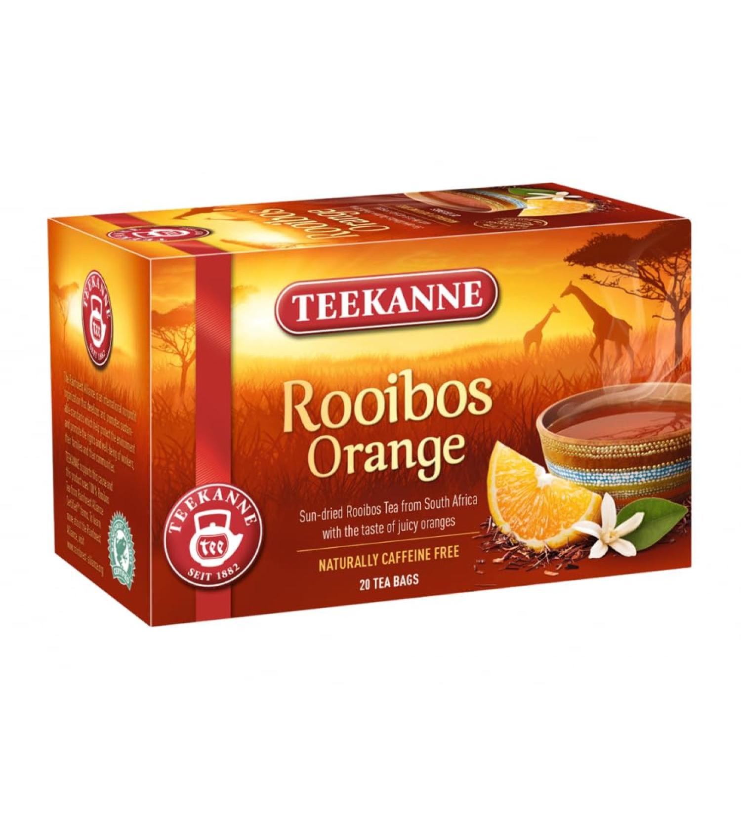 Teekanne Rooibos Refined with Orange Infusion Tea Sun Dried Rooibos from South Africa 20 Teabags - Buy Online on SooperMarket.com
