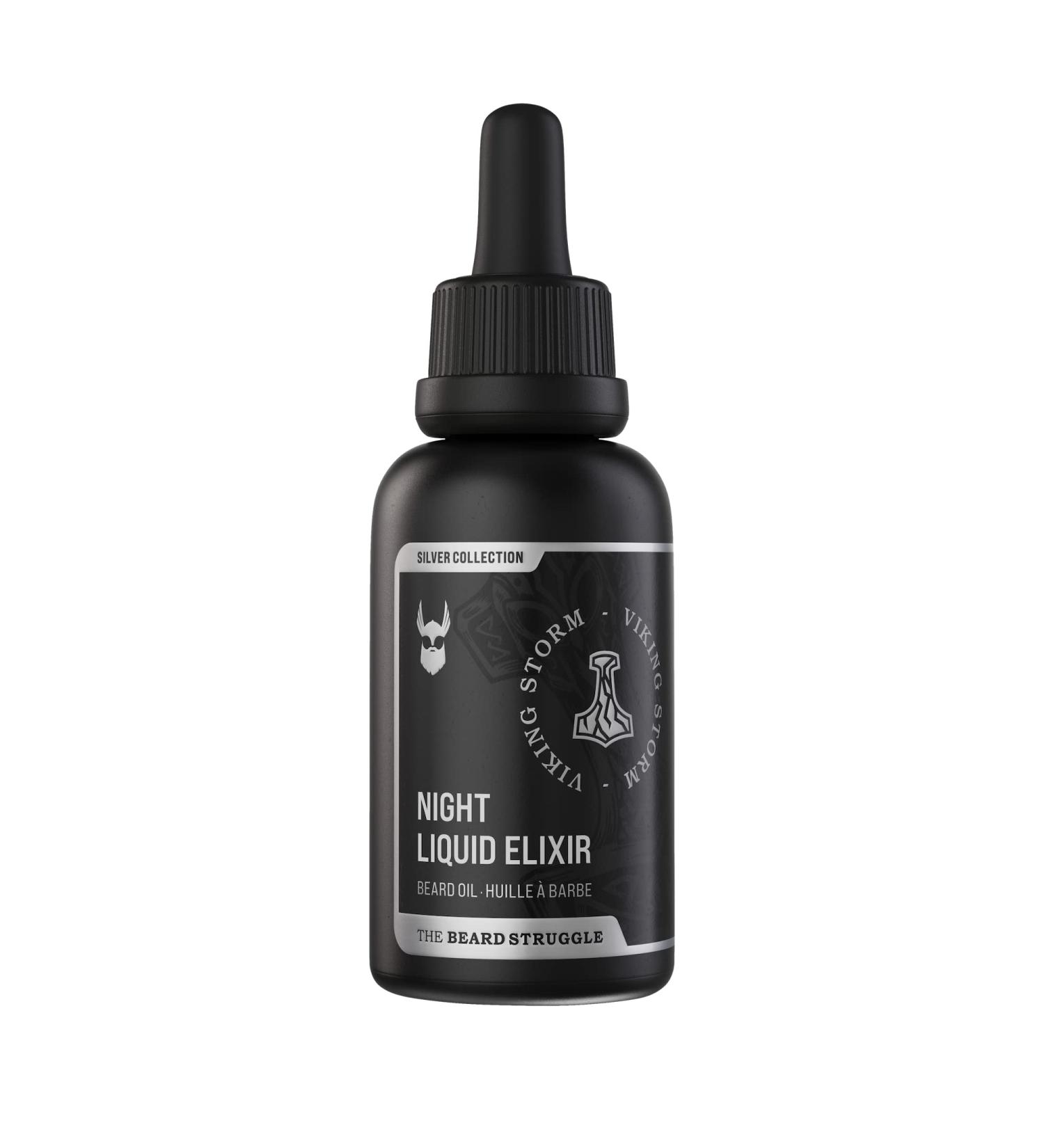 Viking Storm Beard Oil - 30ml Night Liquid Elixir for Healthier Growth | The Beard Struggle Silver Collection - Softens & Moisturizes, Vegan-Friendly - Buy Online on SooperMarket.com