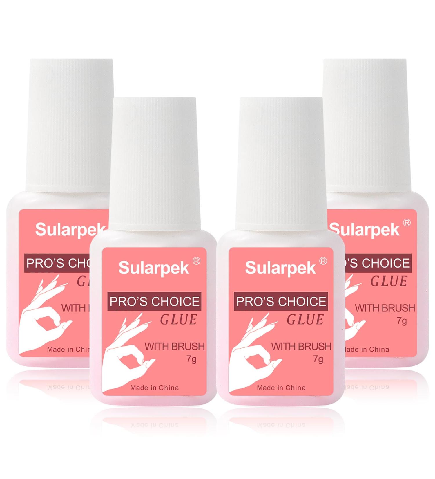 Sularpek 4 PCS Nail Glue - Extra Strong Brush-On Gel for False Nails & Manicures - Buy Online on SooperMarket.com