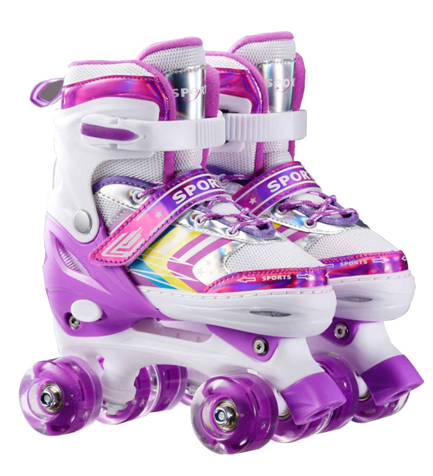 Buy Sumeber Adjustable Inline Skates for Kids - Light-Up Wheels Pink & Purple Perfect Birthday & Christmas Gifts (EU 32/33/34/35) - Buy Online on SooperMarket.com