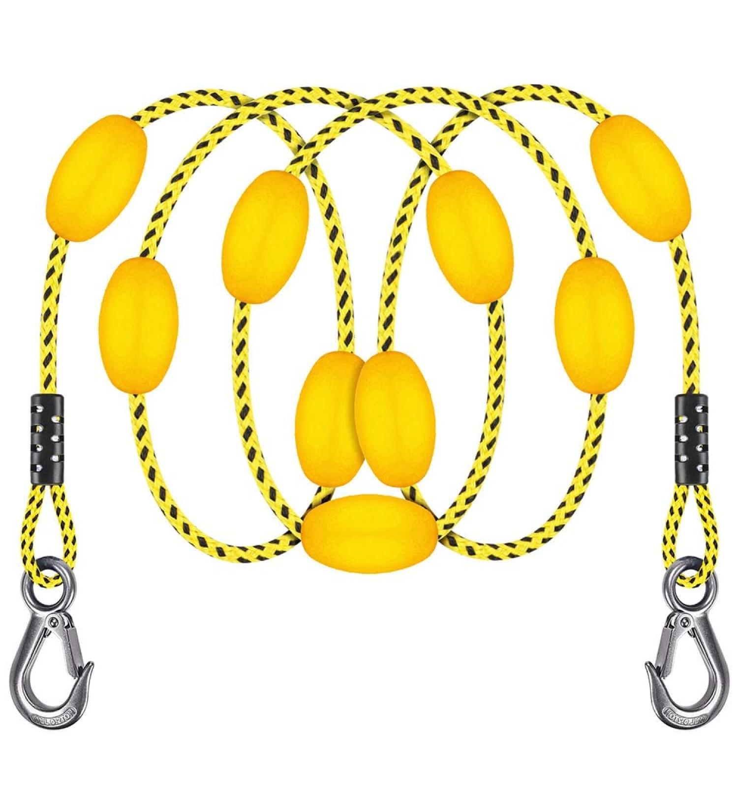 SELEWARE 65ft Boating Tow Rope for 1-4 Rider Tubes | Stainless Steel Hooks & Floats | Water Sports Essential - Buy Online on SooperMarket.com