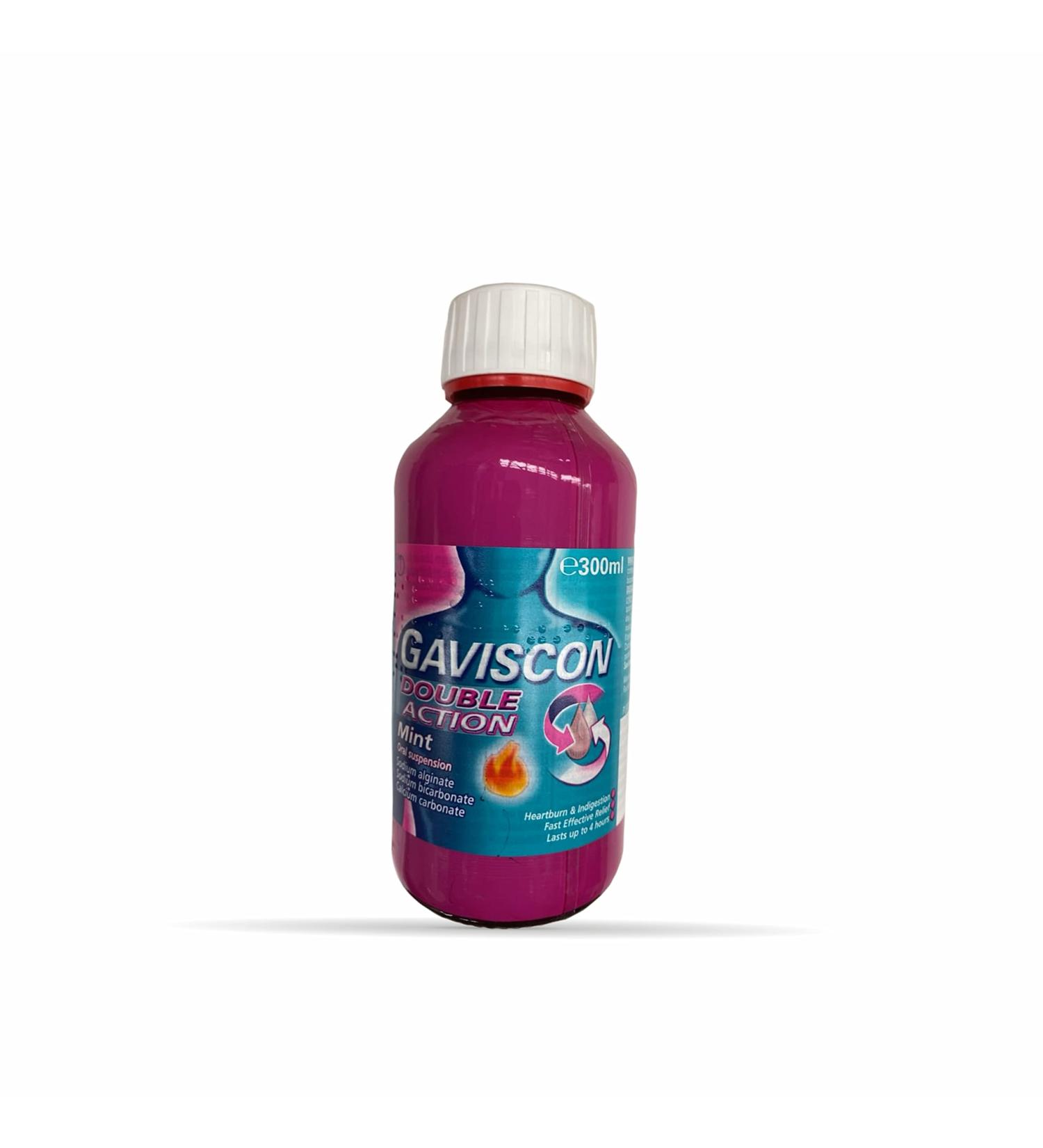 Gaviscon Double Action Peppermint 300ml - A2Z STORE | Fast Relief for Heartburn and Indigestion - Buy Online on SooperMarket.com