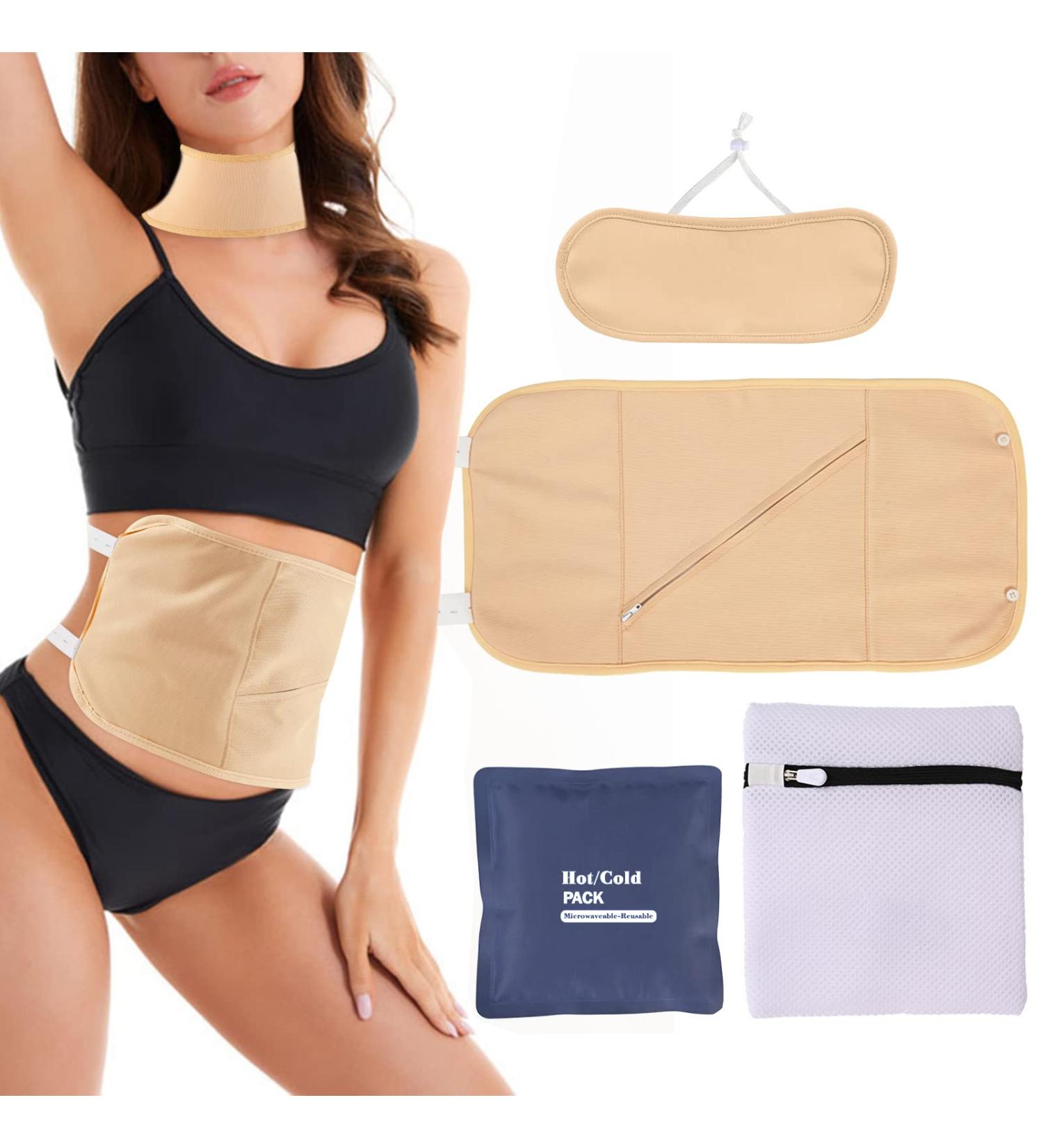 Oil Pack Wrap Kit with Zipper Reusable Organic Oil Wrap with Adjustable Strap Leakproof Oil Pack Compress Soft Oil Neck Pack Portable for Waist Neck Thyroid Liver Detox - Buy Online on SooperMarket.com