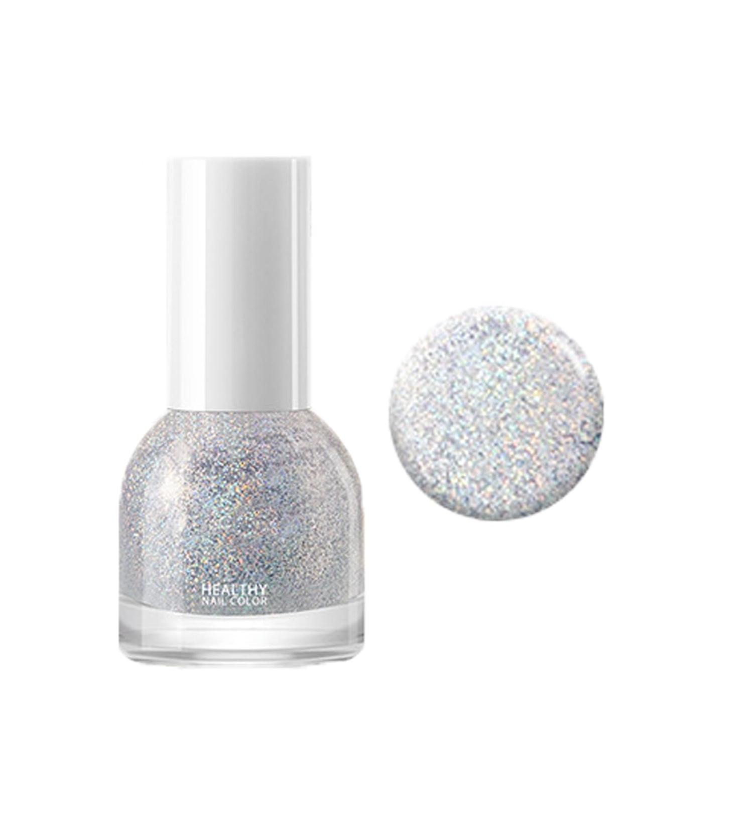 Shefave Silver Nail Polish Glitter Nail Polish - Long Lasting Glossy Easy Peel off Nail Varnish No Need Cure Nails Gel Non Toxic Nail Polishes - DIY Nail Art Manicure at Home Salon 10ml #J12 - Buy Online on SooperMarket.com