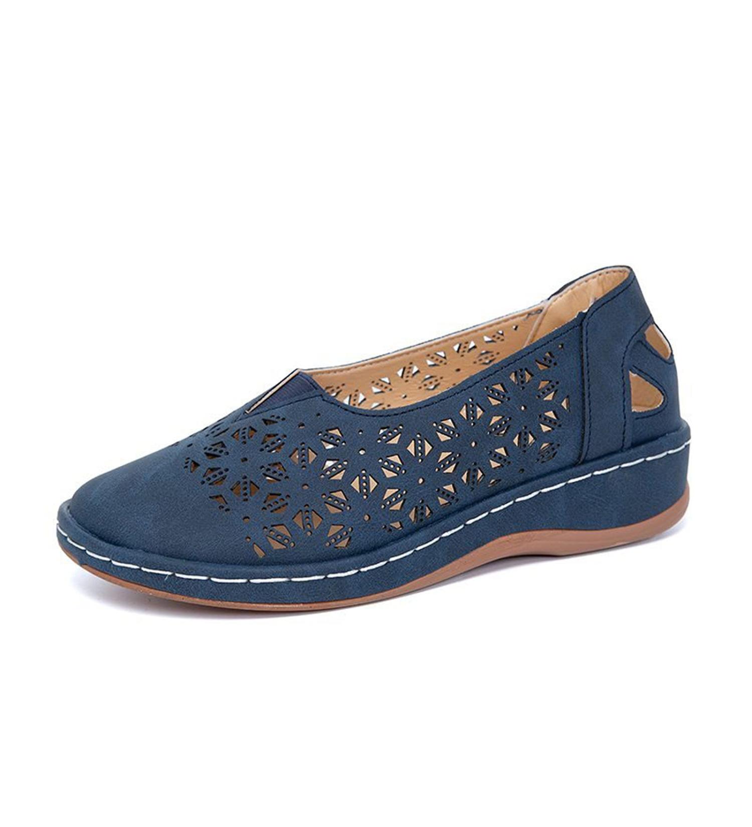 Kinrui Women's Casual Loafers - Blue | Arch Support, Slip-On, Comfortable Flats - Buy Online on SooperMarket.com