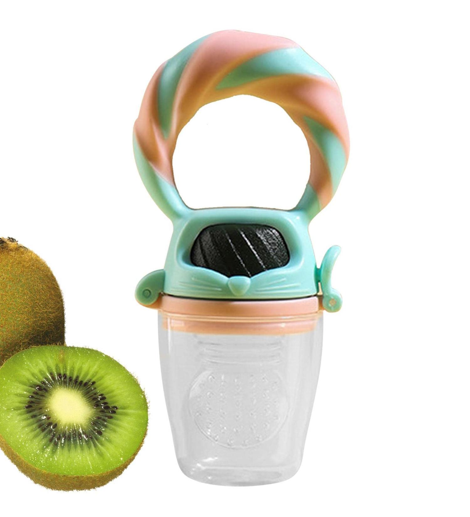 Jingling Fruit Pacifier Feeder - Safe Silicone Teething Tool for Babies | Soft Vegetable & Fruit Food Feeder - Buy Online on SooperMarket.com