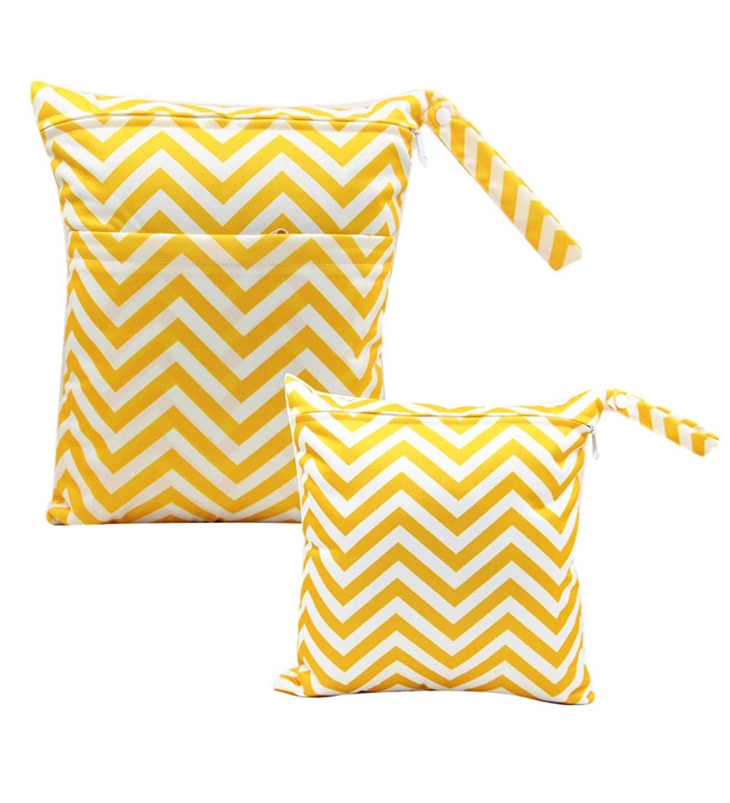 Egurs Diaper Bag - Large & Medium Wetbag Set in Yellow Stripes for On-the-Go Parents | International Shipping Available - Buy Online on SooperMarket.com