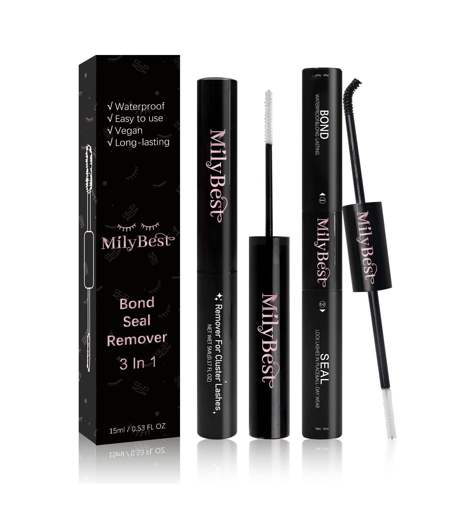 MilyBest 3-in-1 Lash Bond, Seal & Remover Kit for DIY Eyelash Extensions at Home - Buy Online on SooperMarket.com