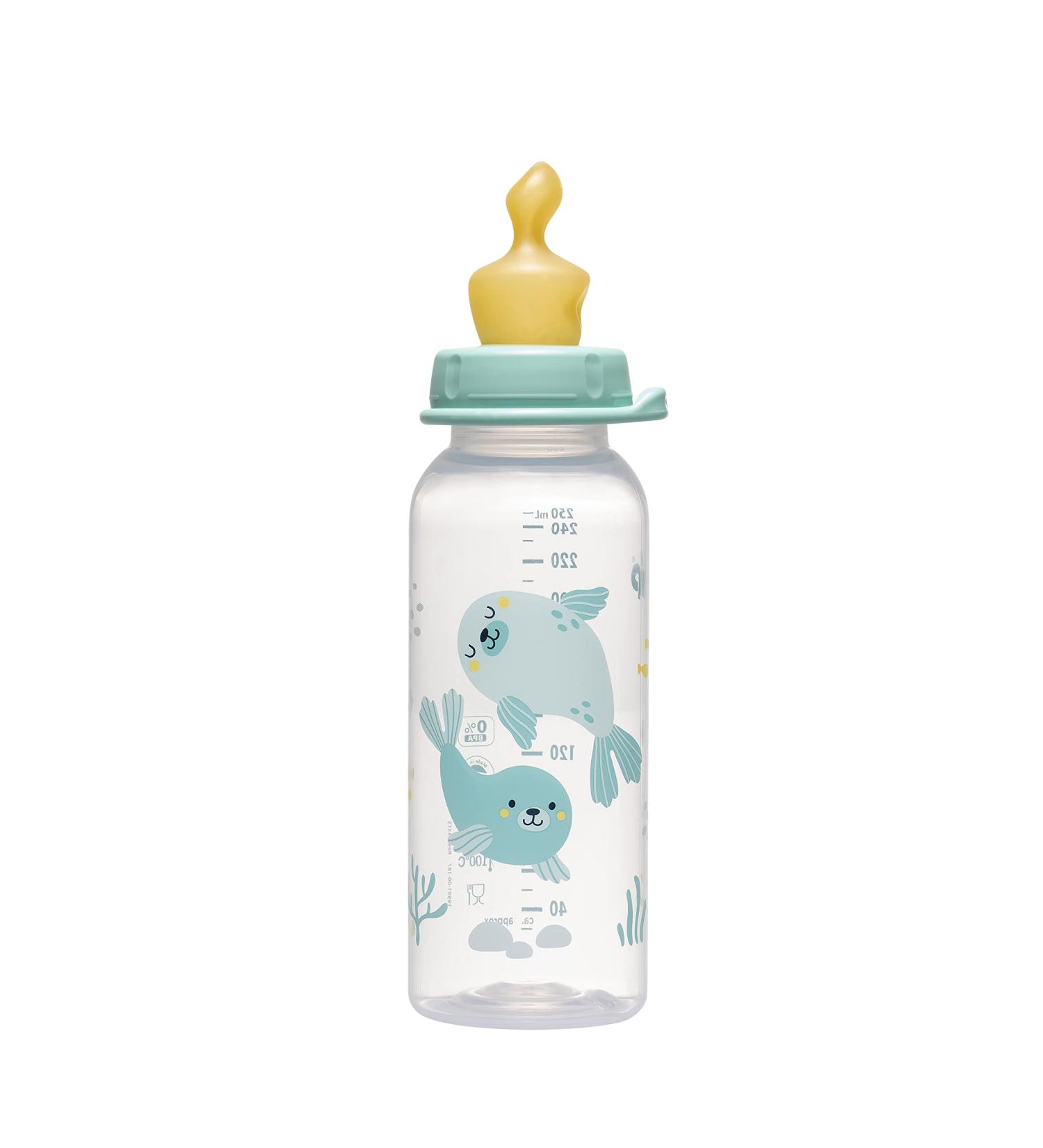 Buy Nip Standard Bottle PP with Anatomical Latex Teat - 250ml Blue Size M (6 Months+). International Shipping Available! - Buy Online on SooperMarket.com
